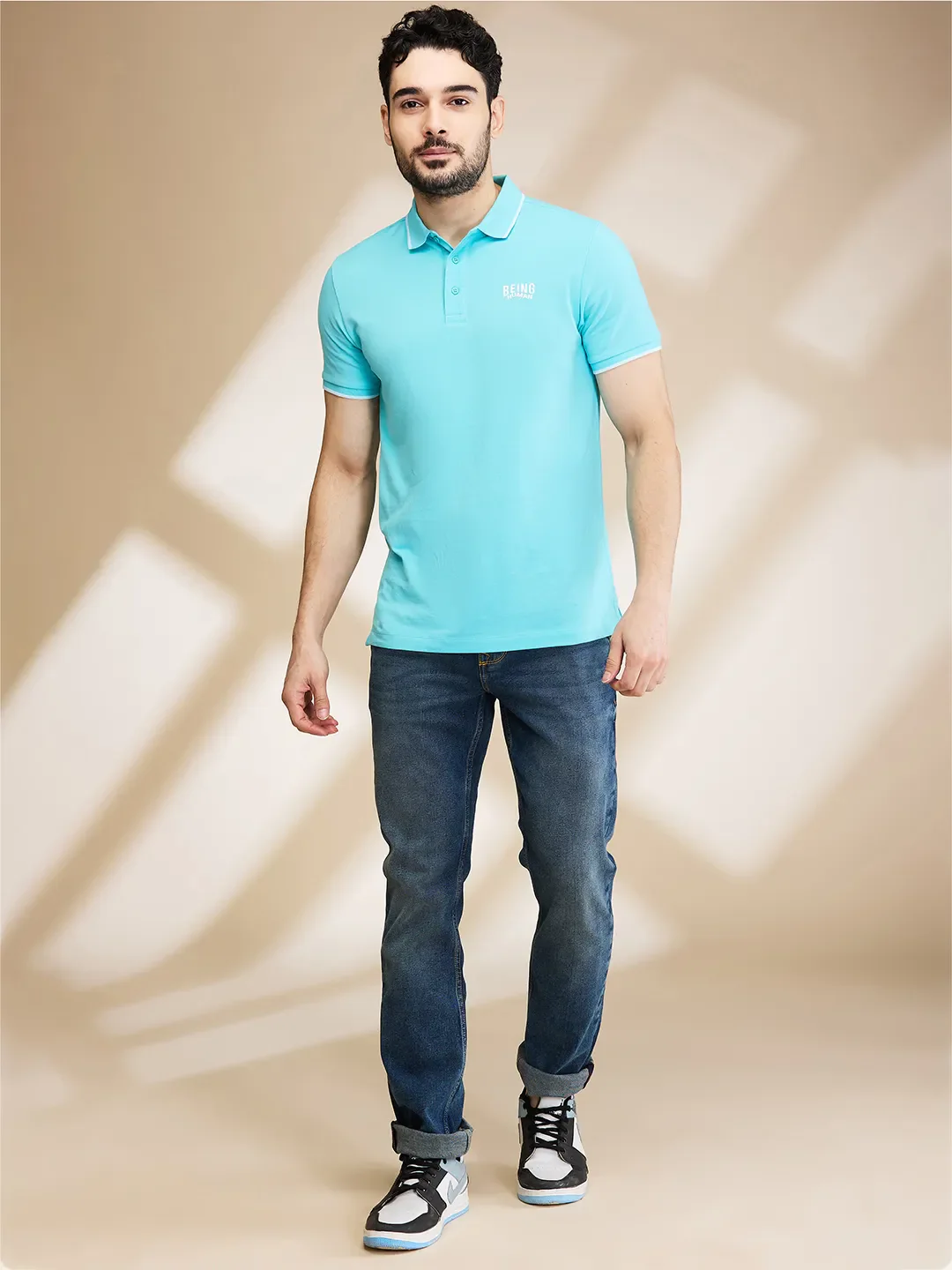 Blue Straight Fit Men's Denims by Being Human Clothing - Image 2