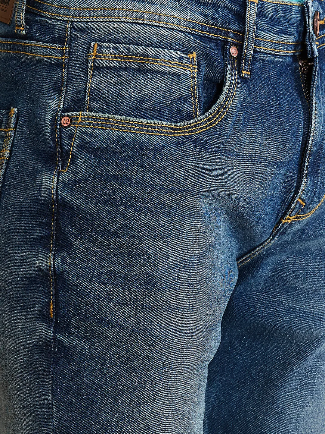 Blue Straight Fit Men's Denims by Being Human Clothing - Image 5