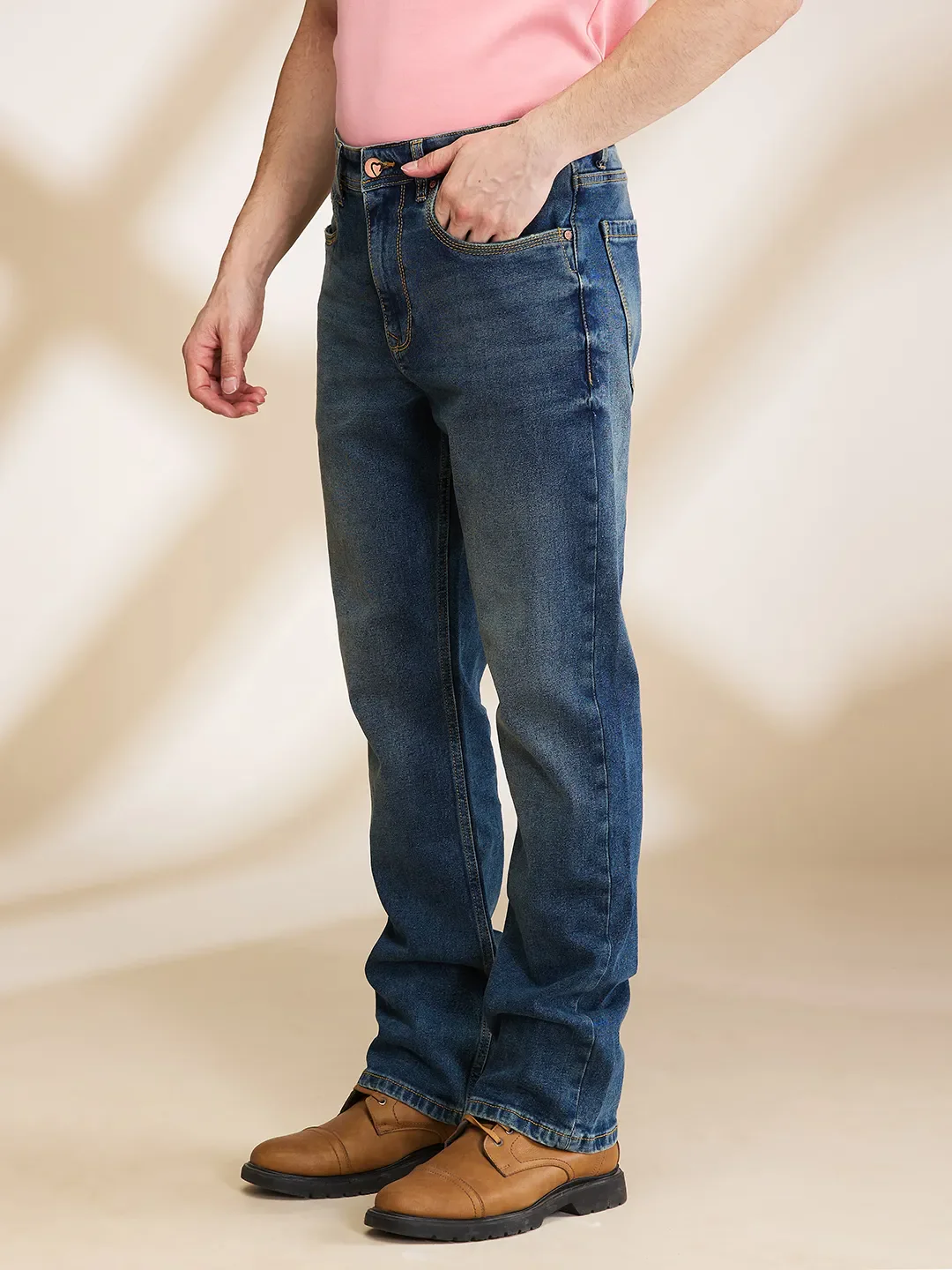 Blue Boot Cut Fit Men's Denims by Being Human Clothing - Image 4