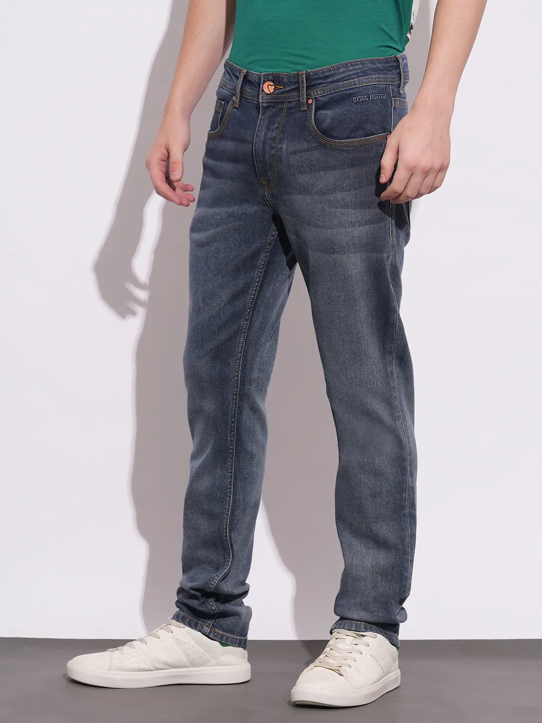 Blue Skinny Fit Denims For Men By Being Human Clothing - Image 2