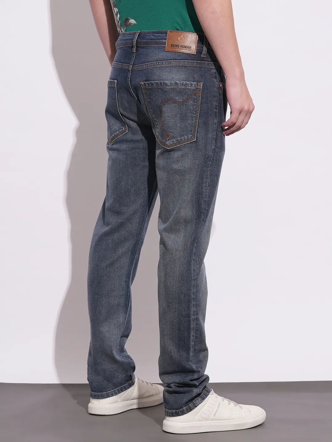 Blue Skinny Fit Denims For Men By Being Human Clothing - Image 3