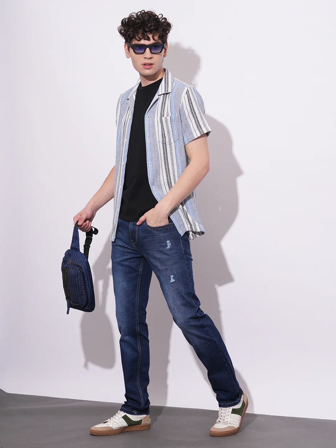 Blue Straight Fit Denims For Men By Being Human Clothing - Image 5