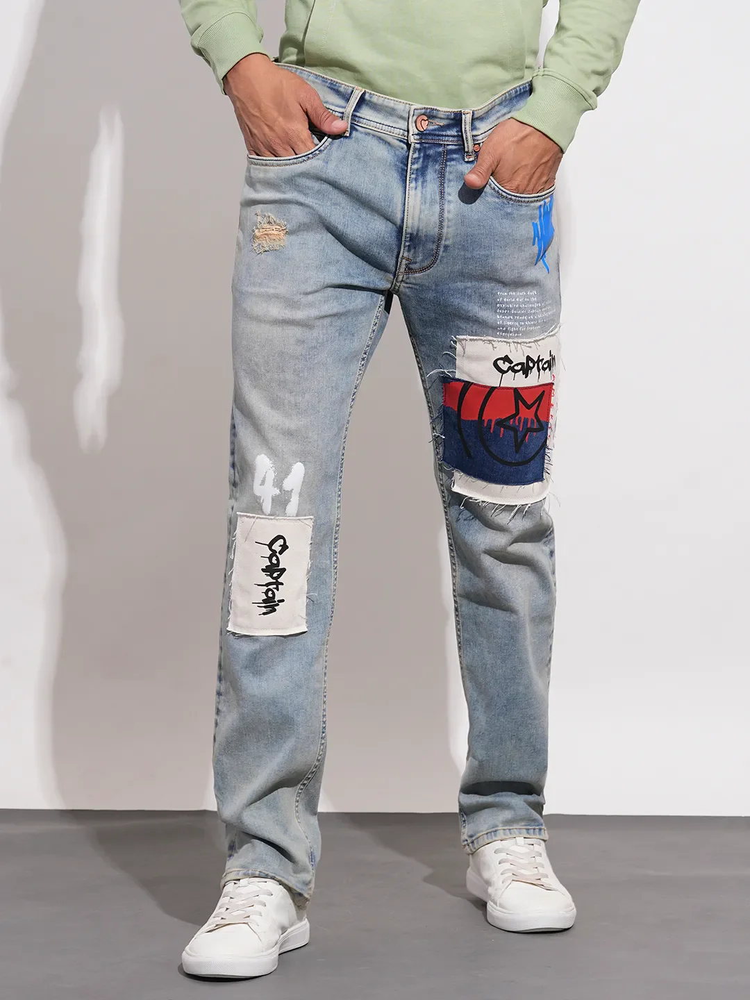 Blue Skinny Fit Men's Denims by Being Human Clothing - Image 5