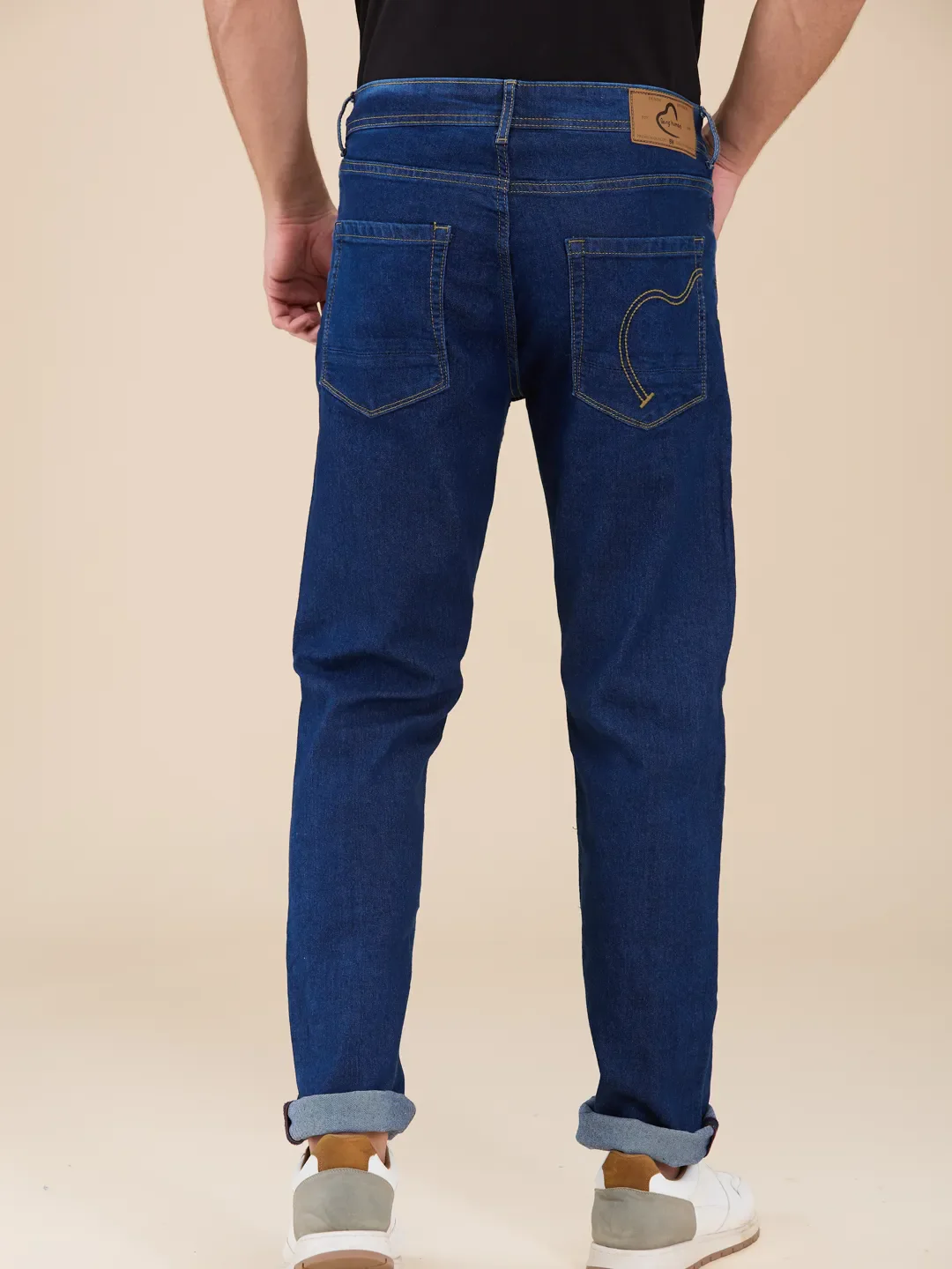 Blue Straight Fit Denims For Men By Being Human Clothing - Image 3