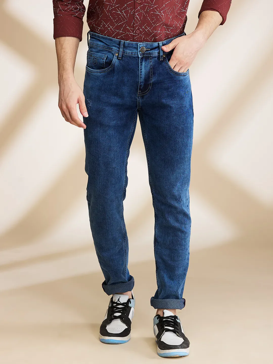 Blue Slim Fit Men's Denims by Being Human Clothing