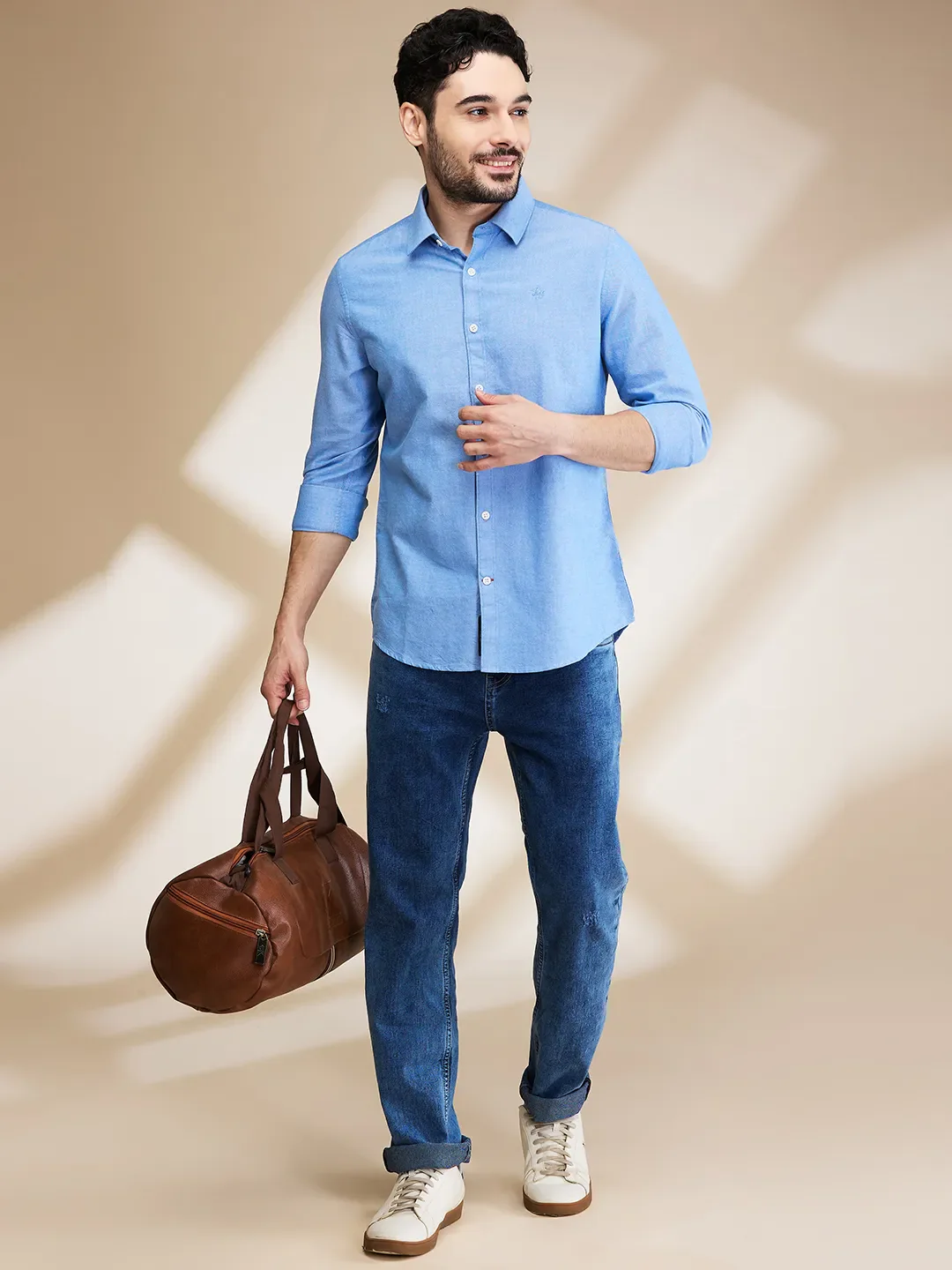 Blue Straight Fit Denims For Men By Being Human Clothing - Image 6
