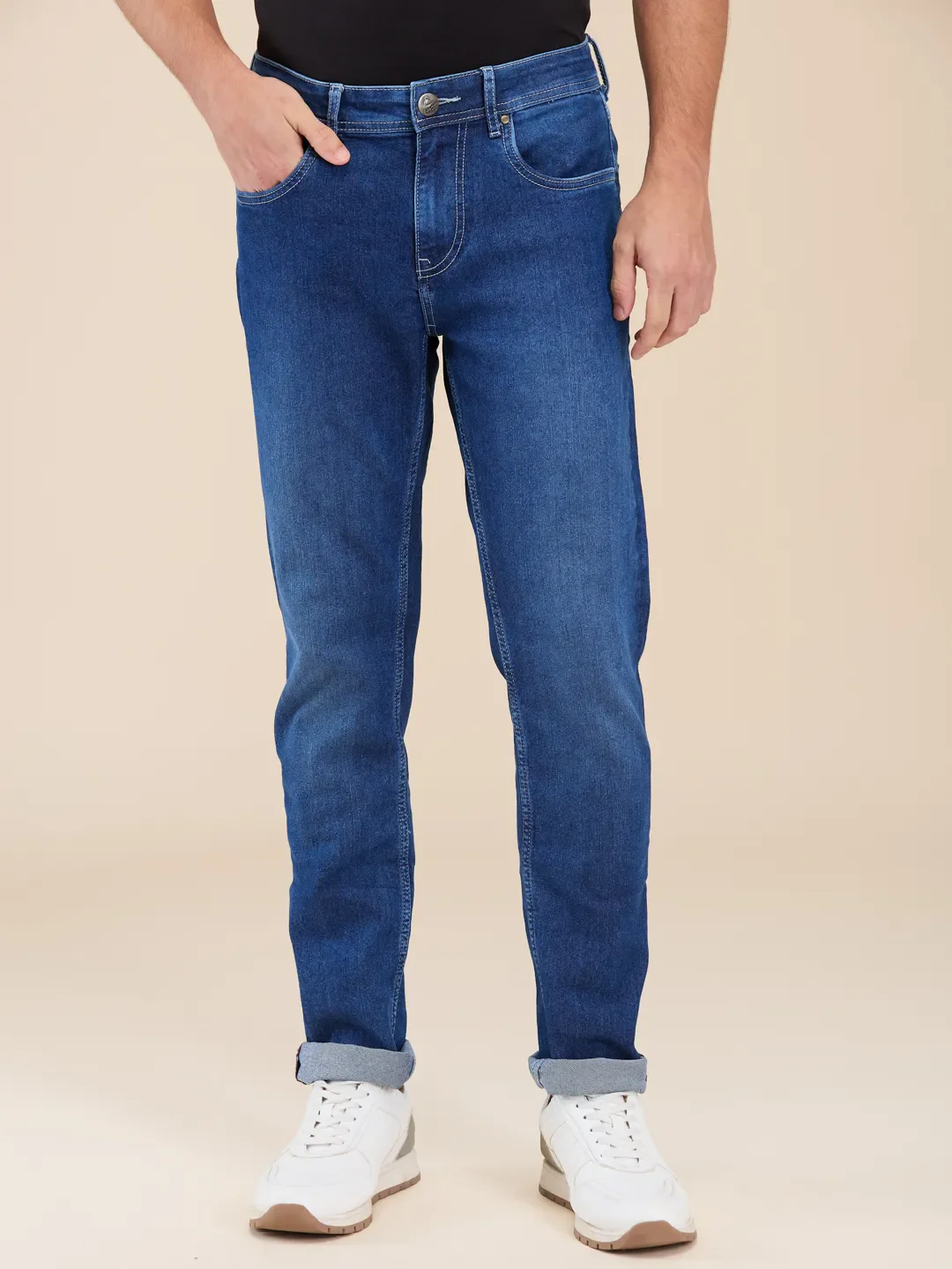 Blue Slim Fit Men's Denims by Being Human Clothing