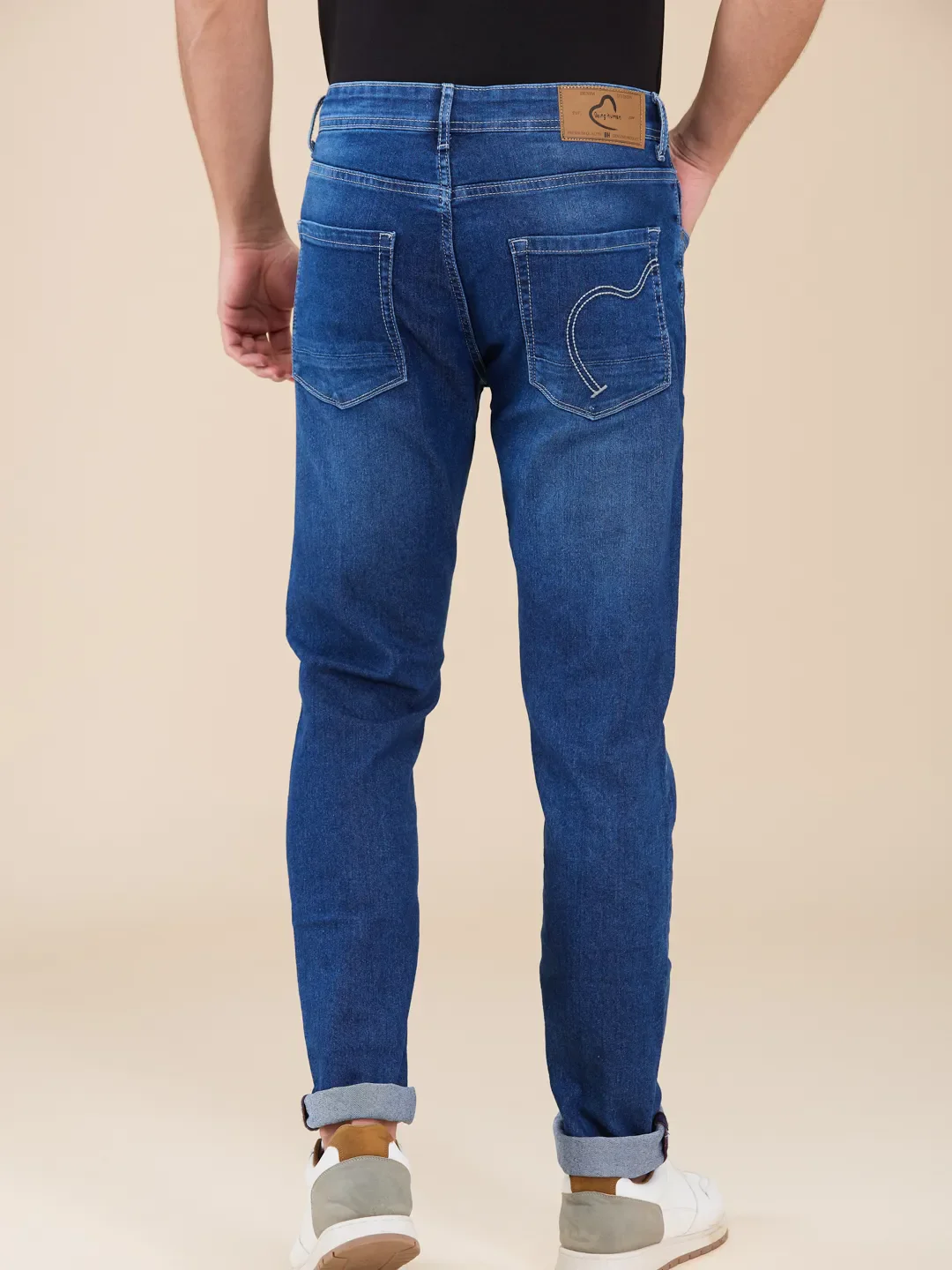 Blue Slim Fit Men's Denims by Being Human Clothing - Image 3