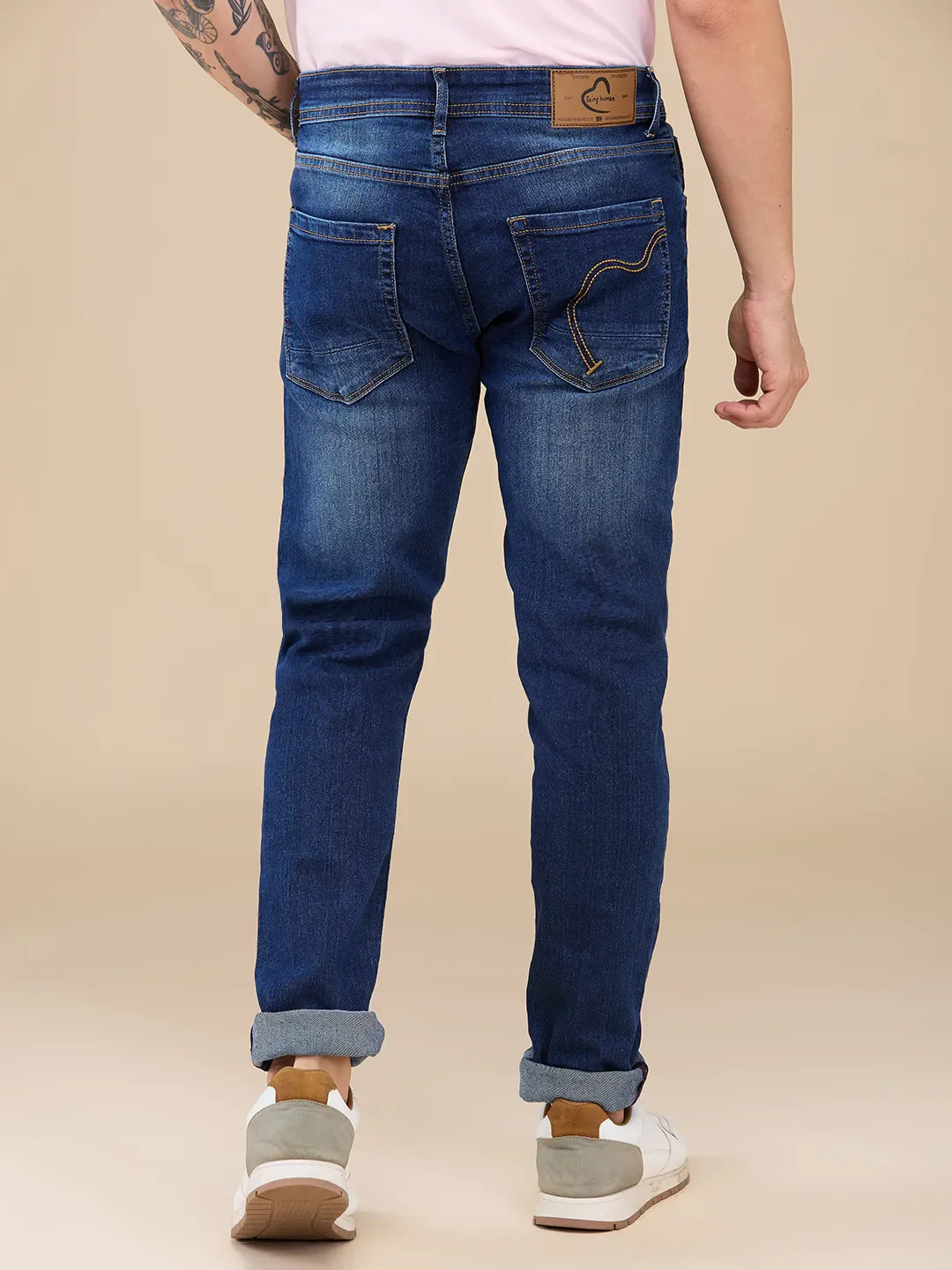 Blue Slim Fit Men's Denims by Being Human Clothing - Image 3