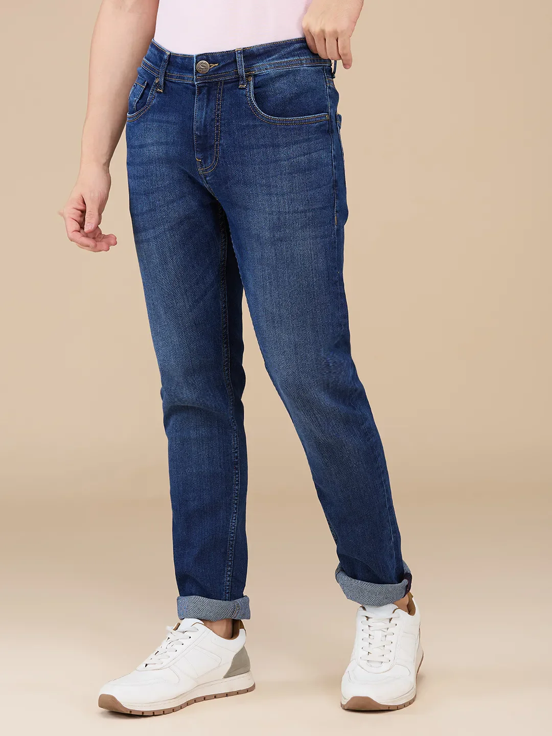 Blue Slim Fit Men's Denims by Being Human Clothing - Image 4