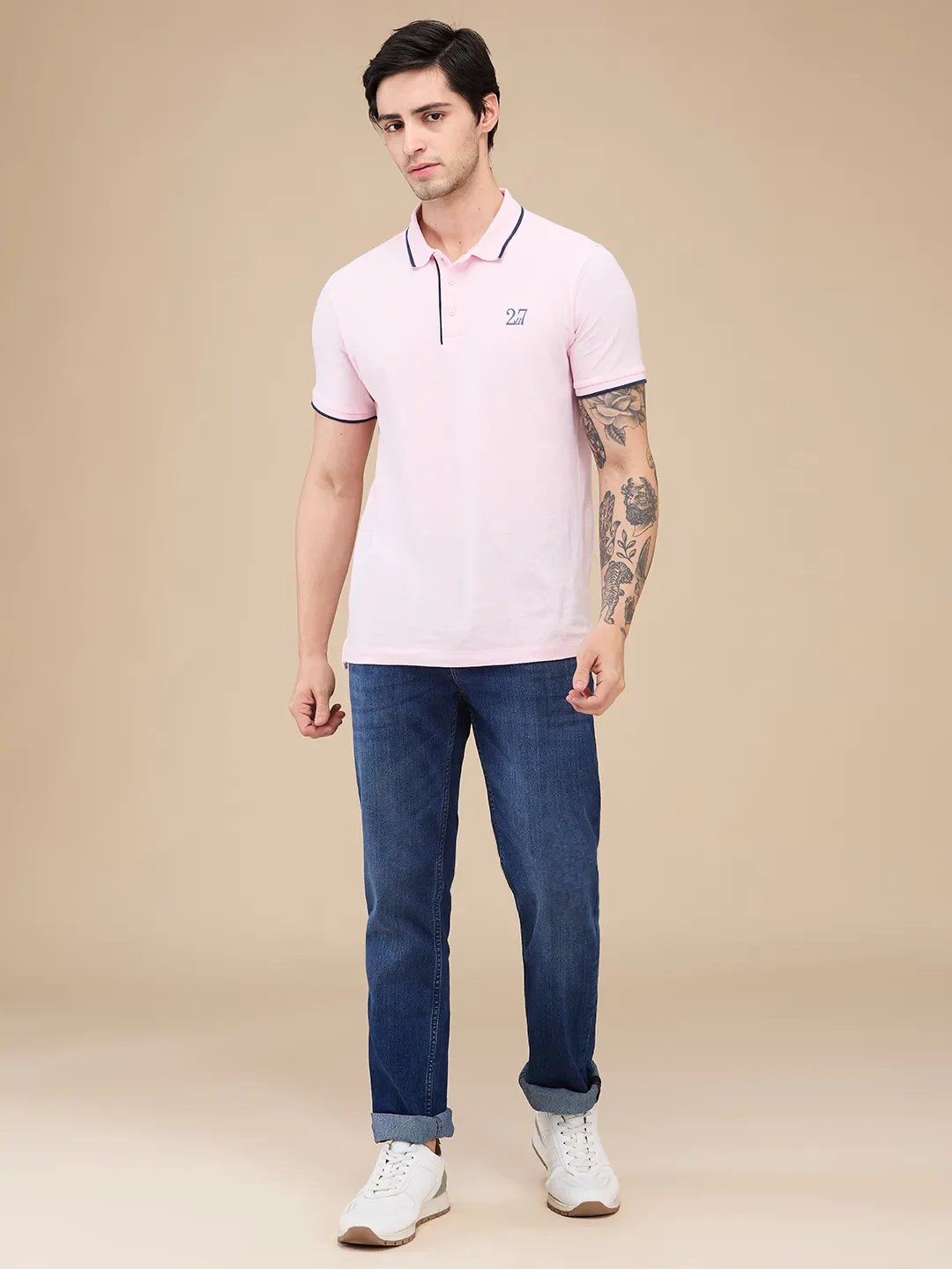 Blue Straight Fit Men's Denims by Being Human Clothing - Image 2