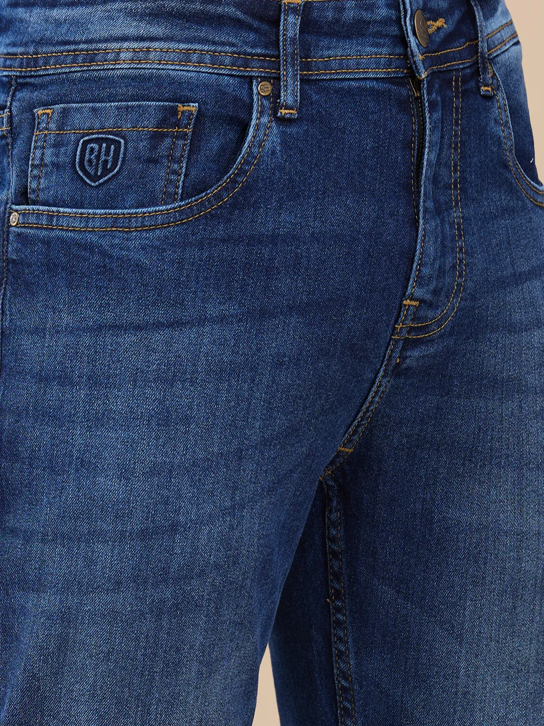 Blue Straight Fit Men's Denims by Being Human Clothing - Image 5