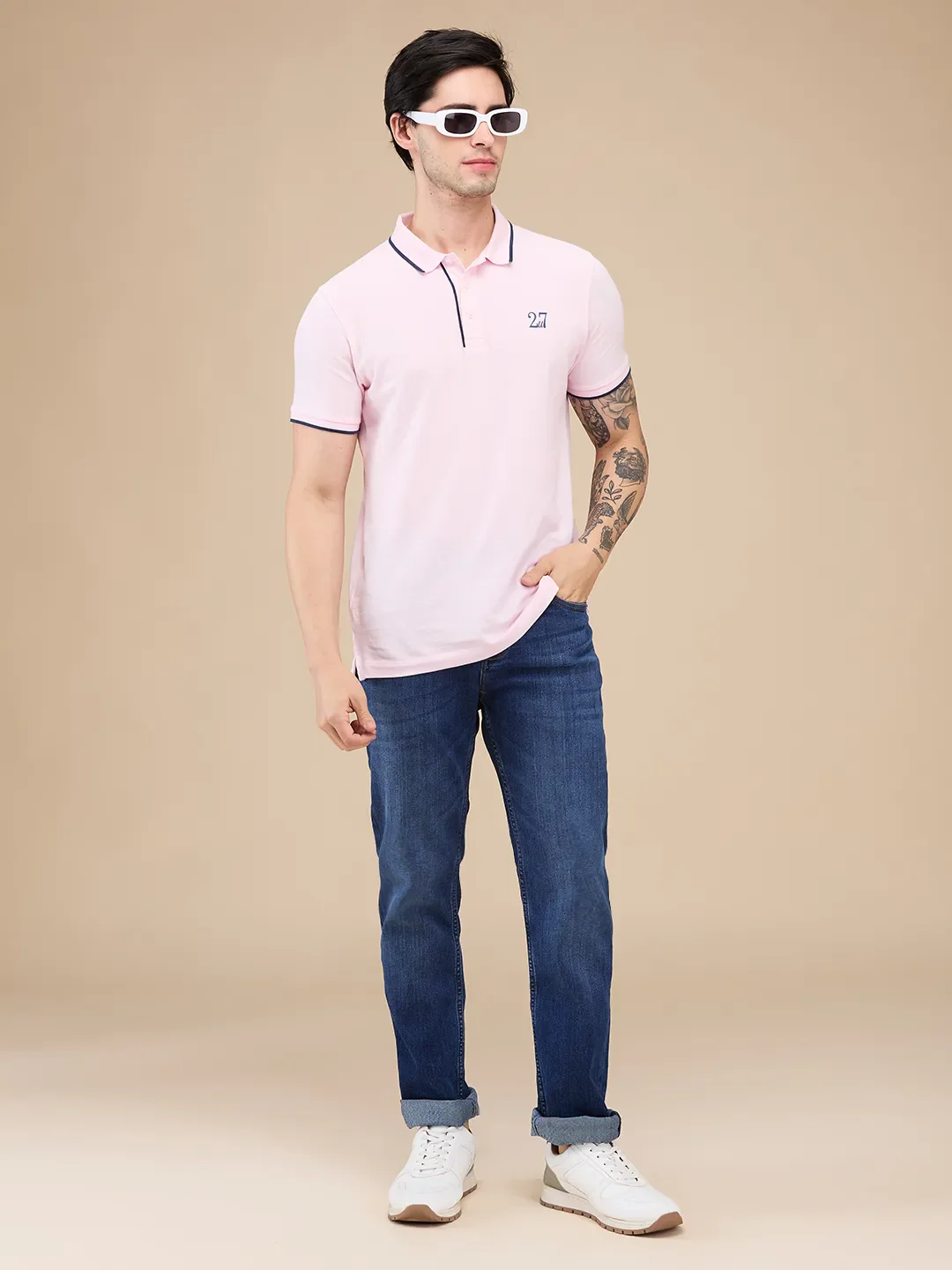 Blue Straight Fit Men's Denims by Being Human Clothing - Image 6