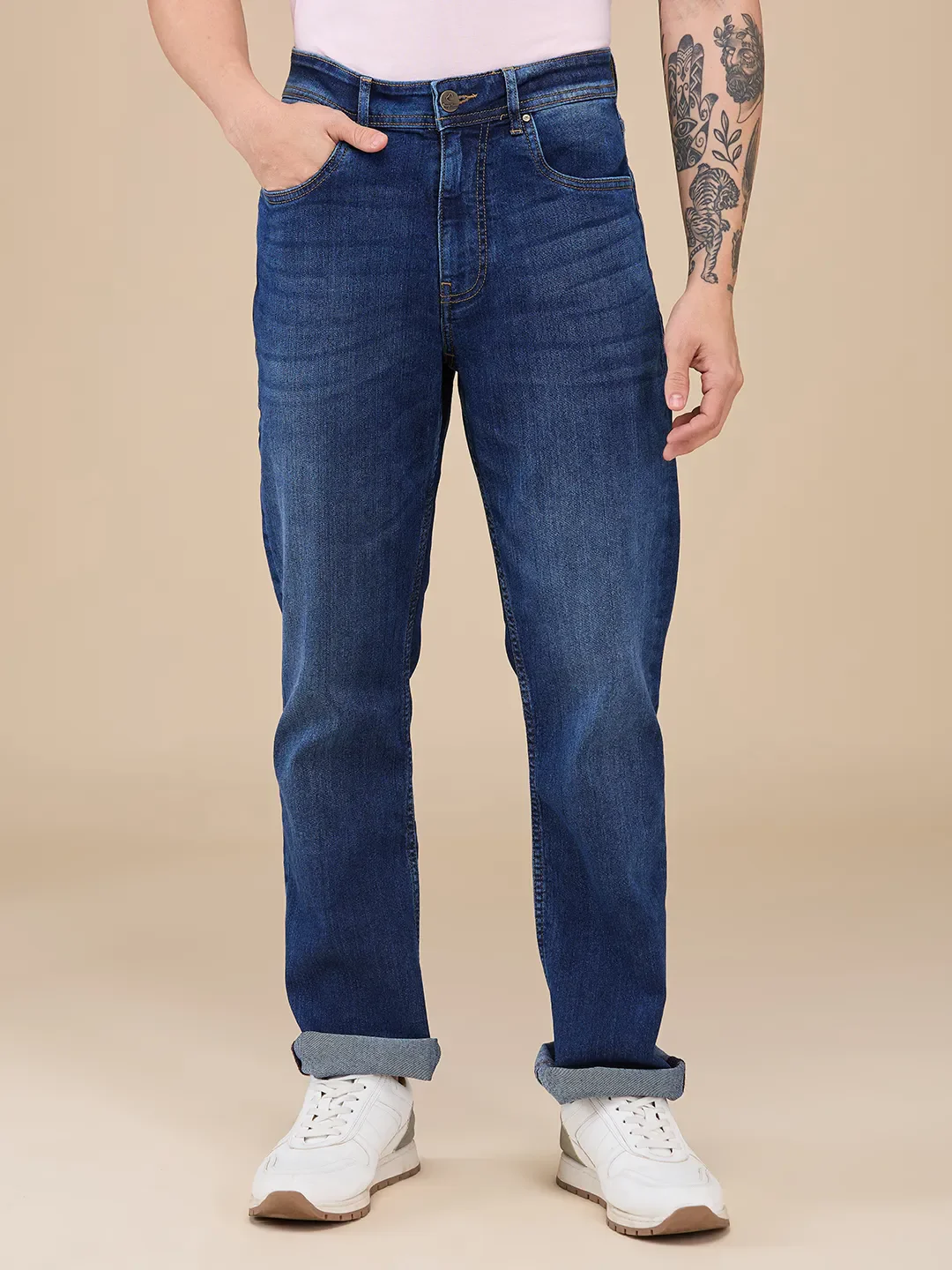 Blue Boot Cut Fit Men's Denims by Being Human Clothing