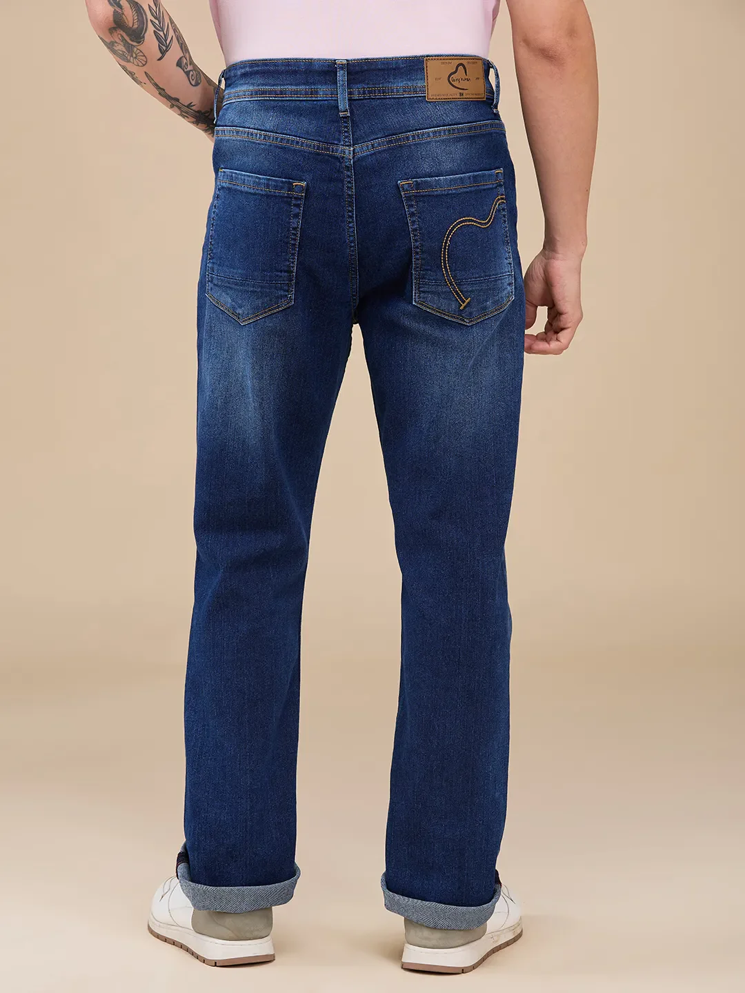 Blue Boot Cut Fit Men's Denims by Being Human Clothing - Image 3