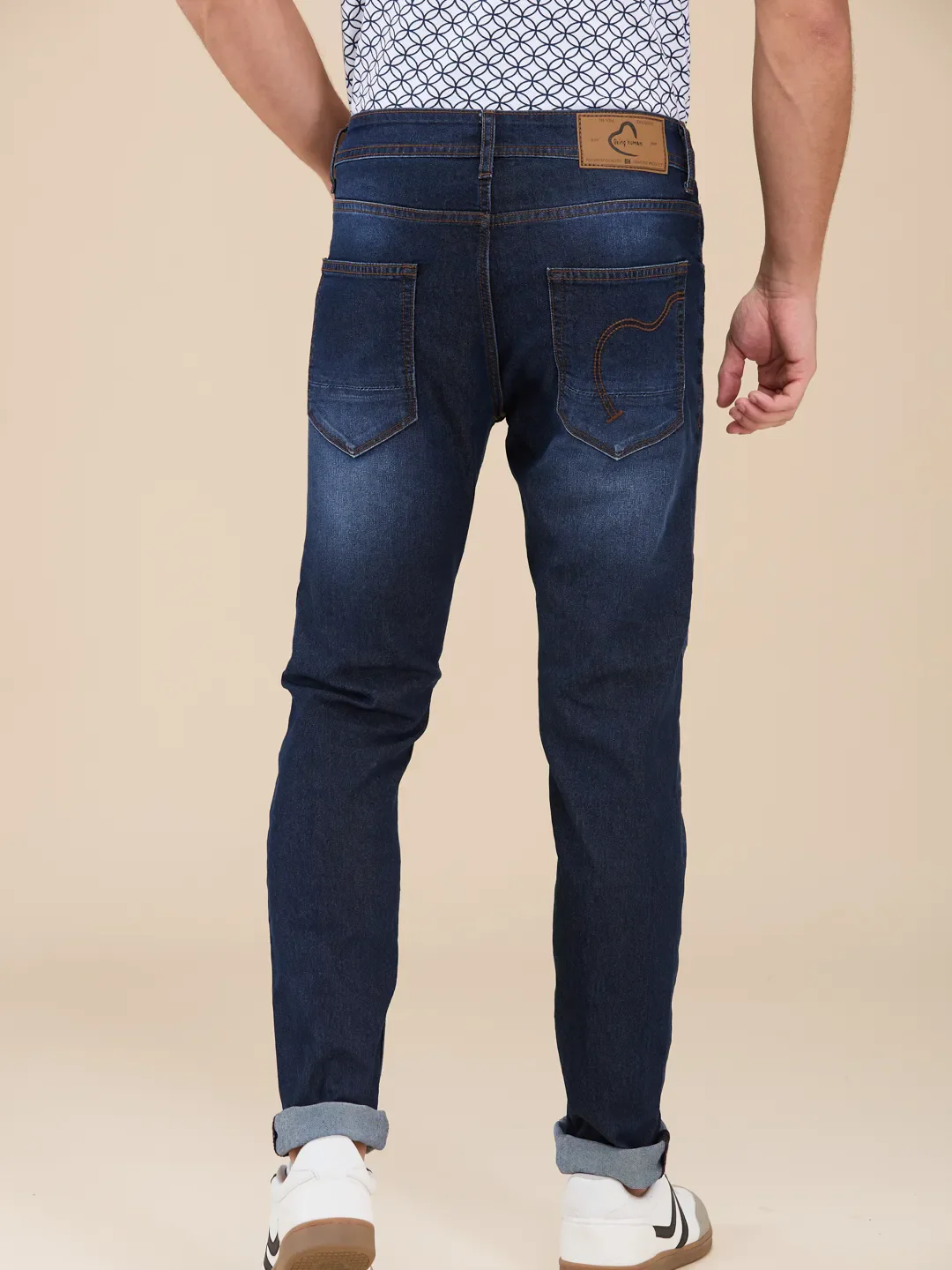 Blue Slim Fit Denims For Men By Being Human Clothing - Image 3