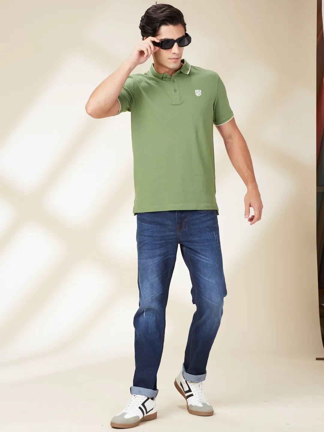 Blue Straight Fit Denims For Men By Being Human Clothing - Image 6