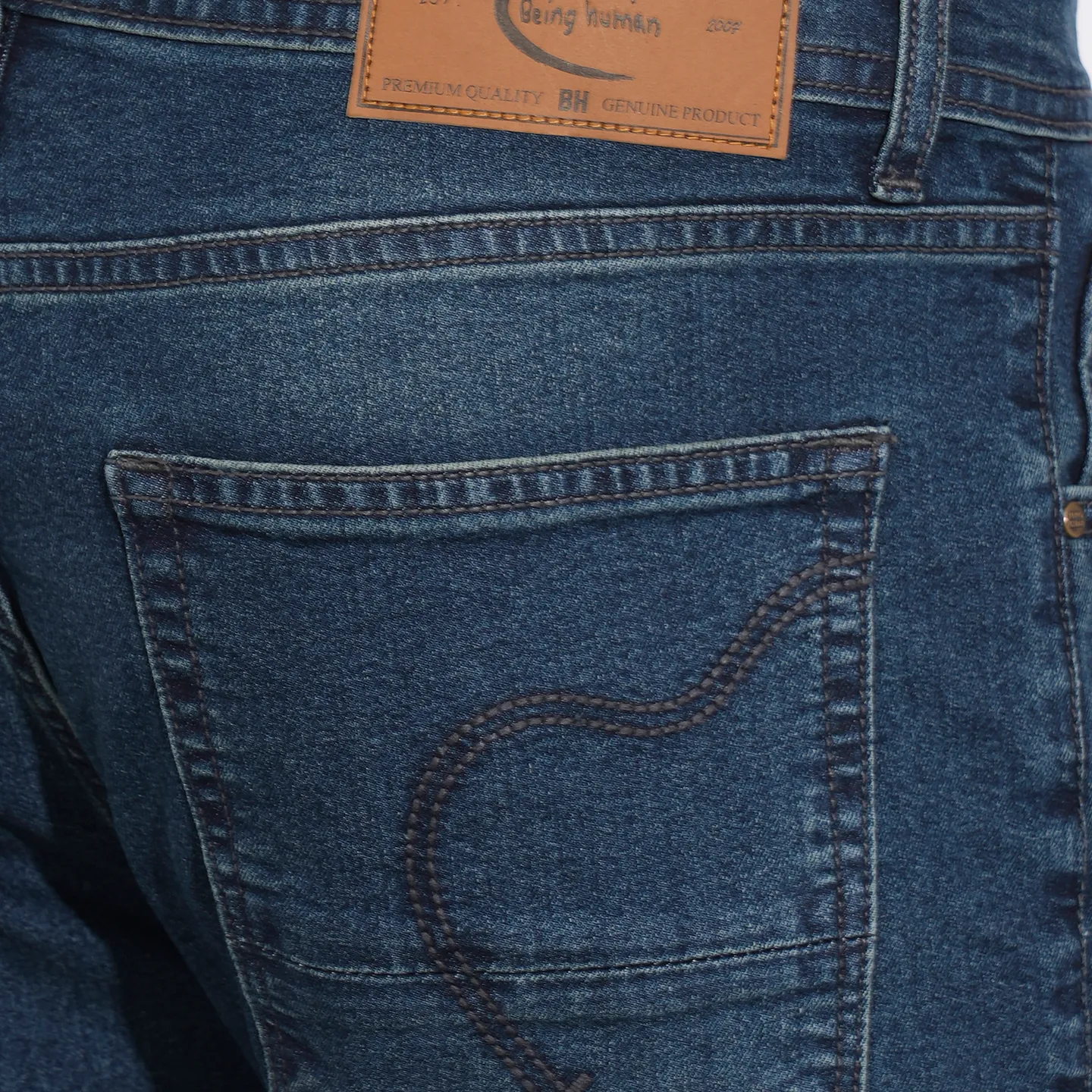 Blue Slim Fit Men's Denims by Being Human Clothing - Image 5