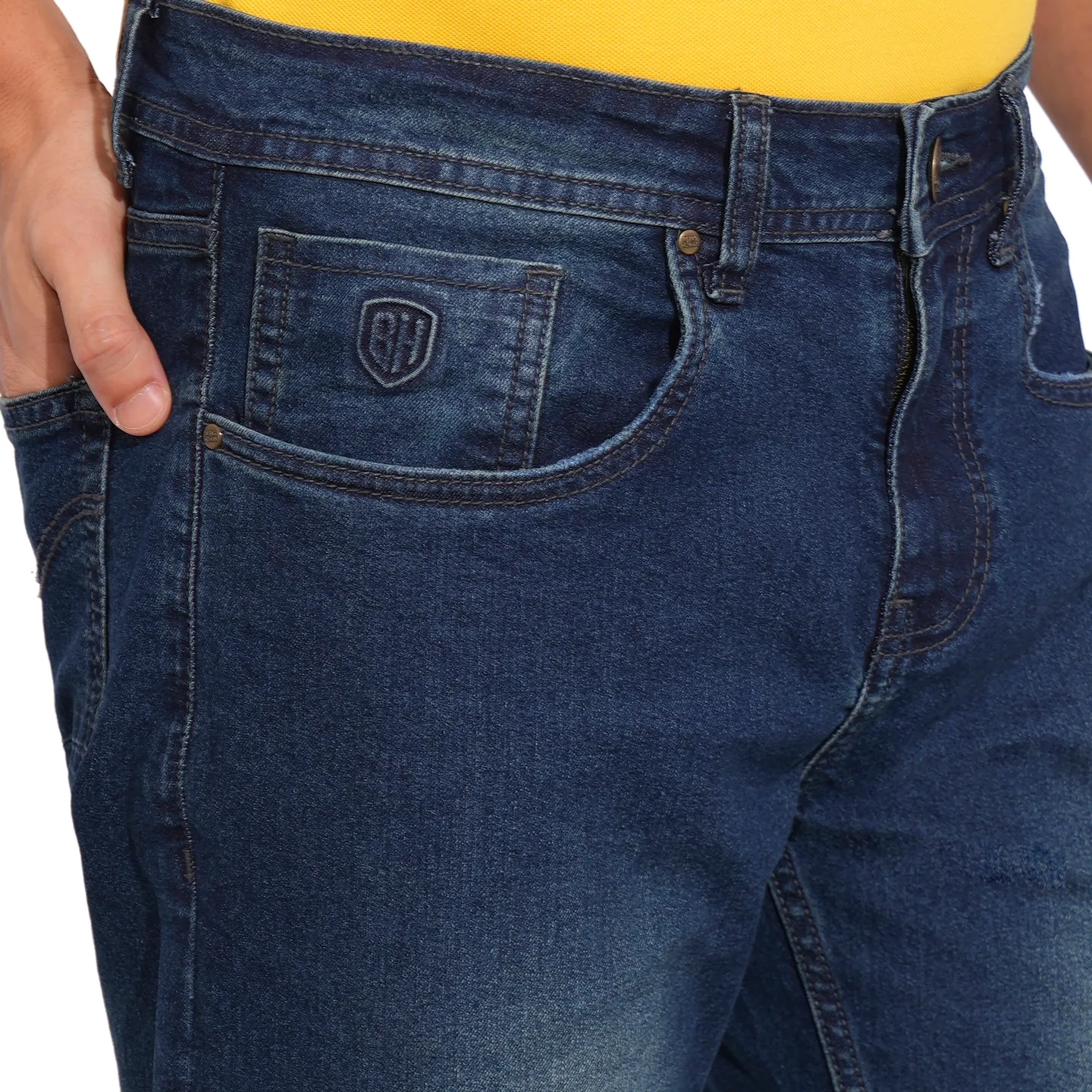 Blue Straight Fit Men's Denims by Being Human Clothing - Image 6