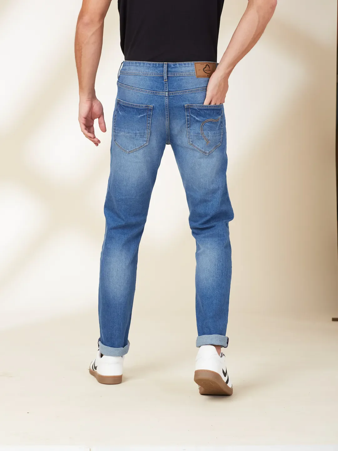 Blue Slim Fit Men's Denims by Being Human Clothing - Image 3