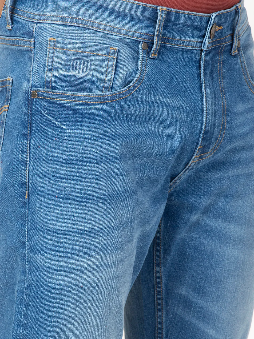 Blue Straight Fit Men's Denims by Being Human Clothing - Image 5