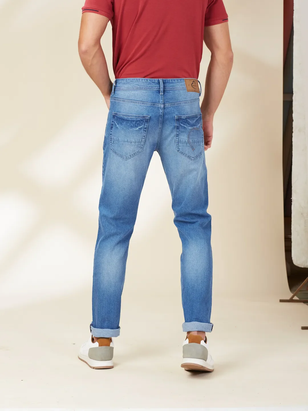 Blue Slim Fit Men's Denims by Being Human Clothing - Image 3
