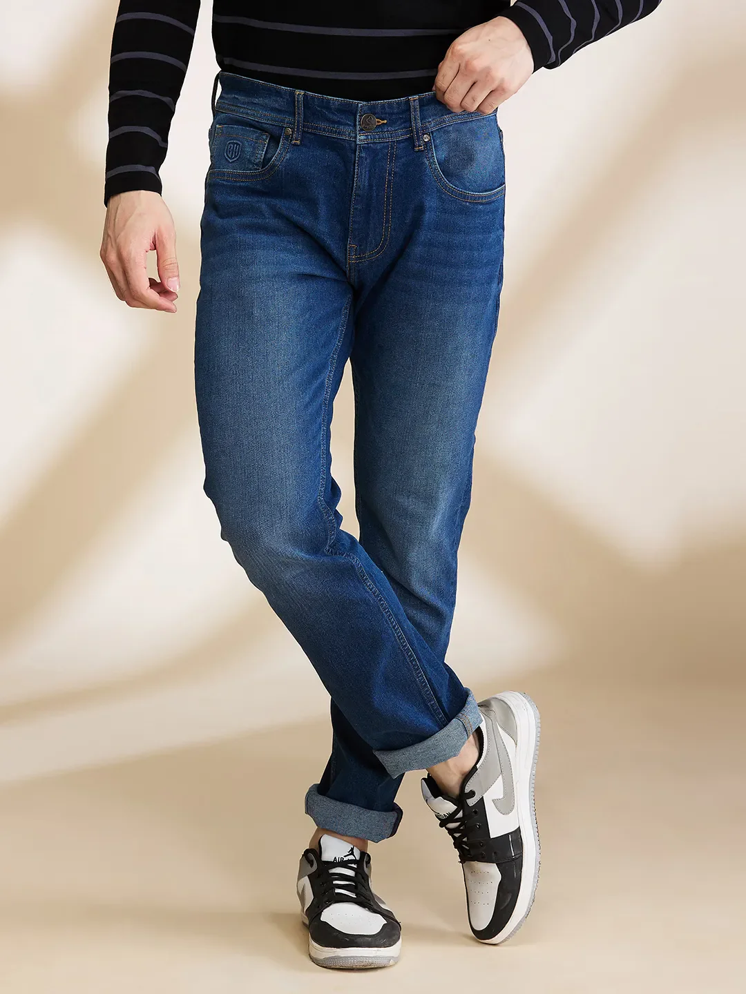 Blue Slim Fit Men's Denims by Being Human Clothing