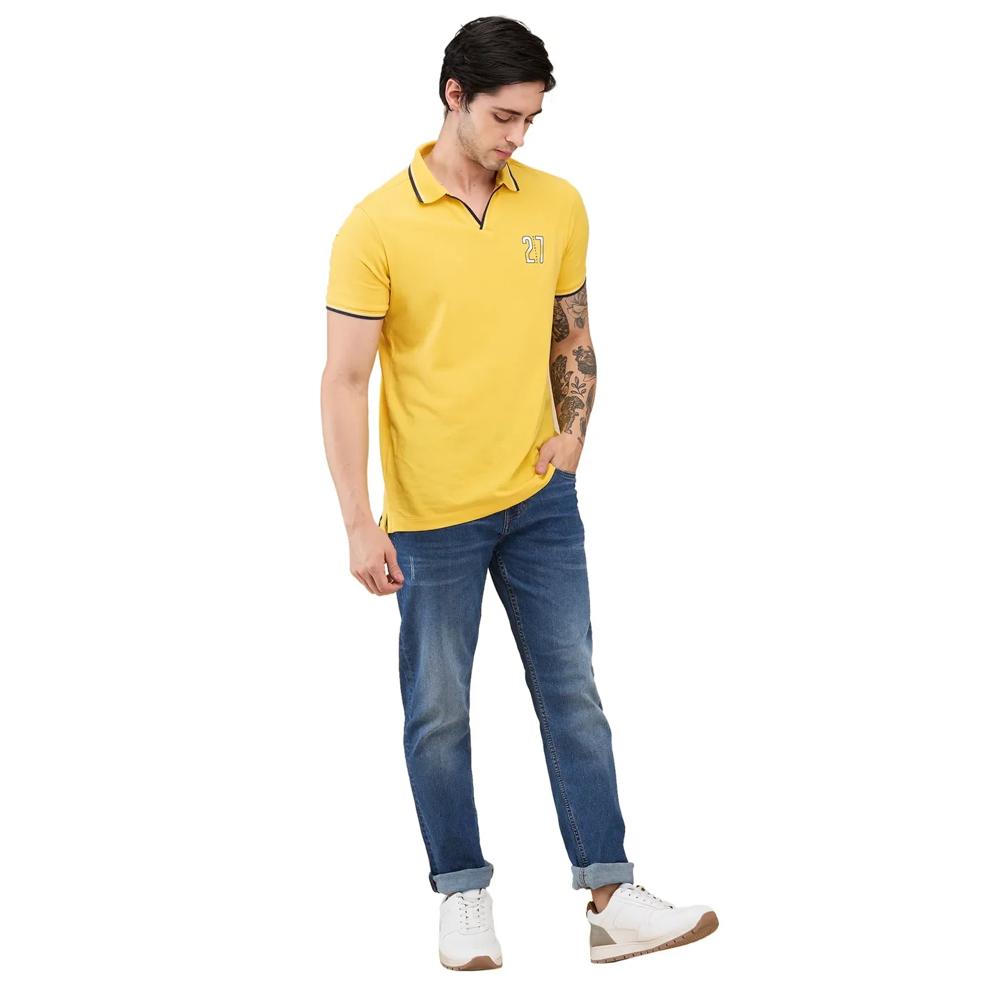 Blue Straight Fit Men's Denims by Being Human Clothing - Image 2
