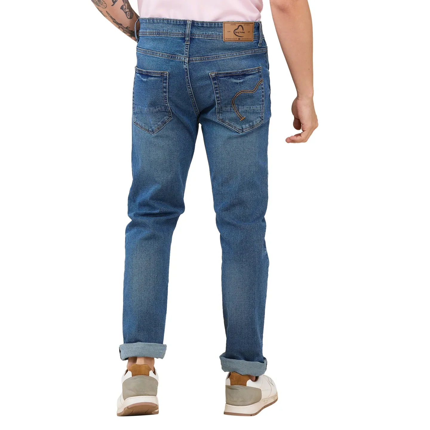 Blue Straight Fit Men's Denims by Being Human Clothing - Image 3