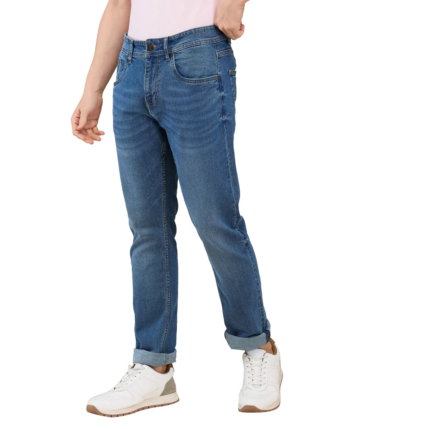 Blue Straight Fit Men's Denims by Being Human Clothing - Image 4