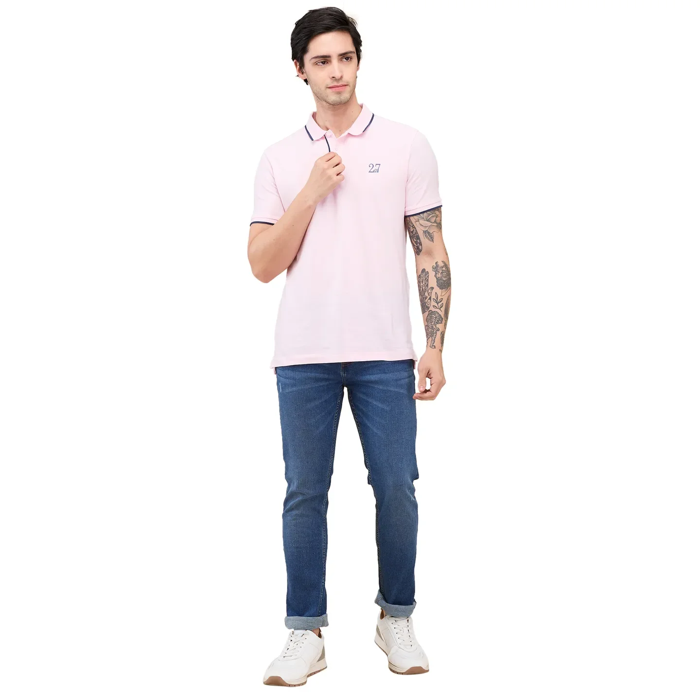 Blue Straight Fit Denims For Men By Being Human Clothing - Image 2