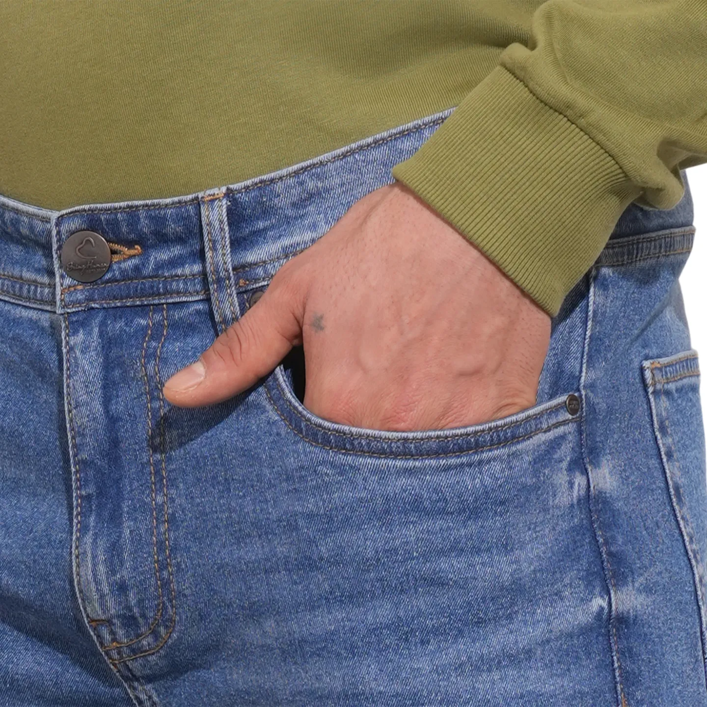 Blue Straight Fit Men's Denims by Being Human Clothing - Image 5