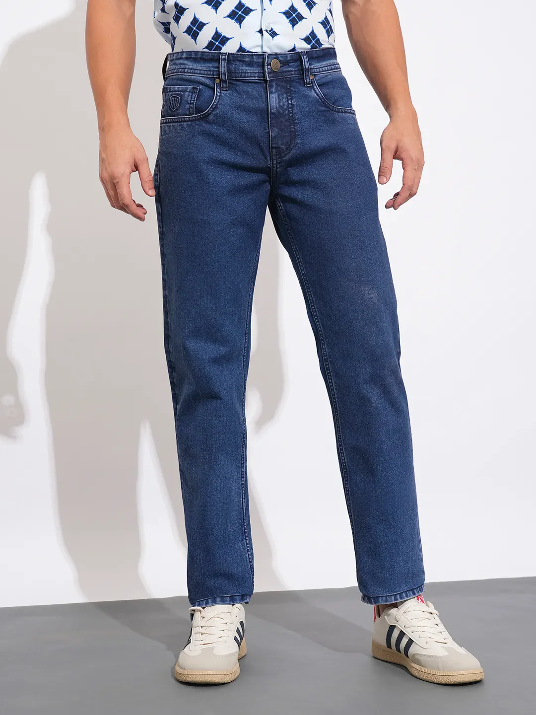 Blue Straight Fit Men's Denims by Being Human Clothing