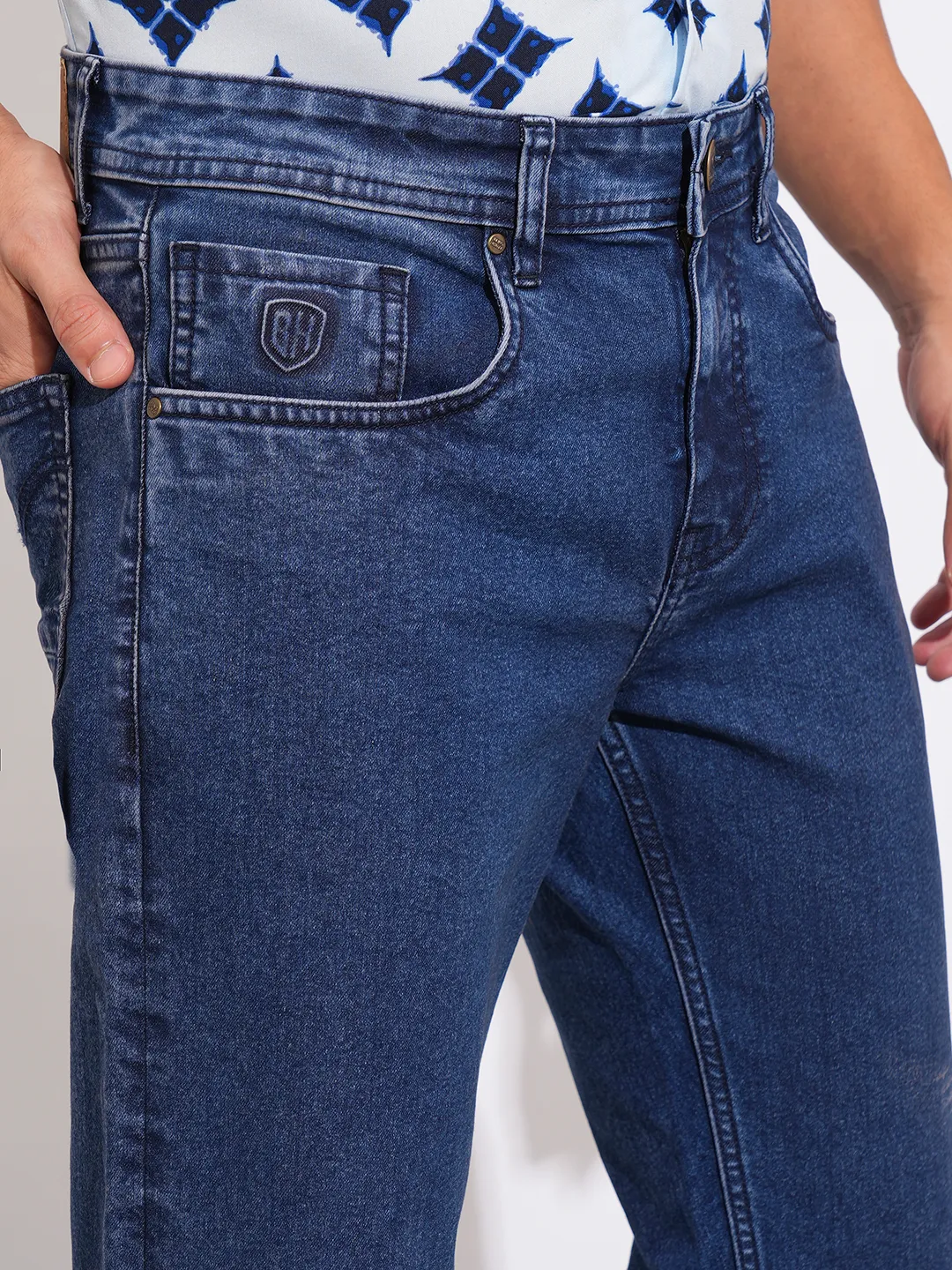 Blue Straight Fit Men's Denims by Being Human Clothing - Image 5
