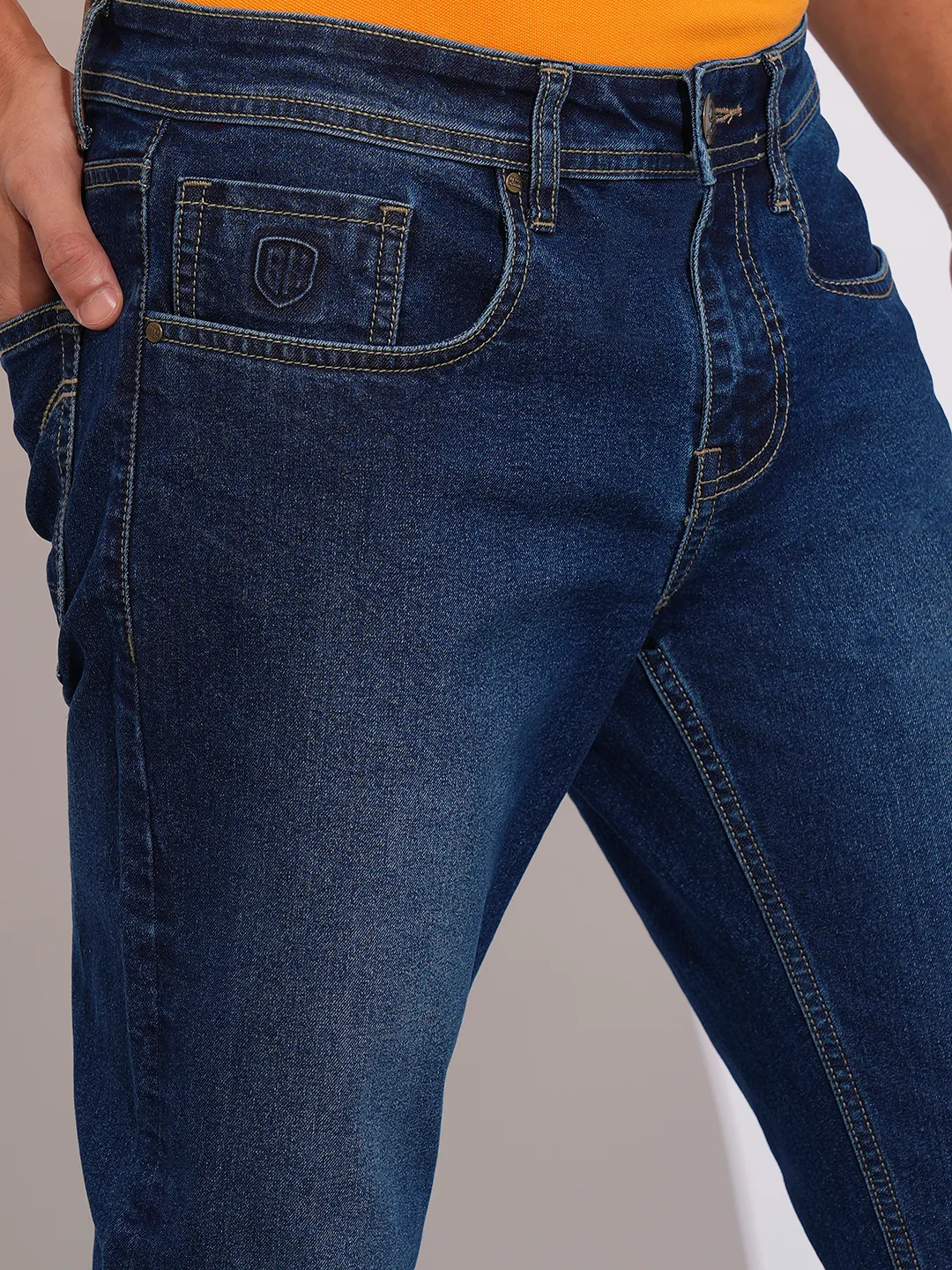 Blue Slim Fit Men's Denims by Being Human Clothing - Image 5
