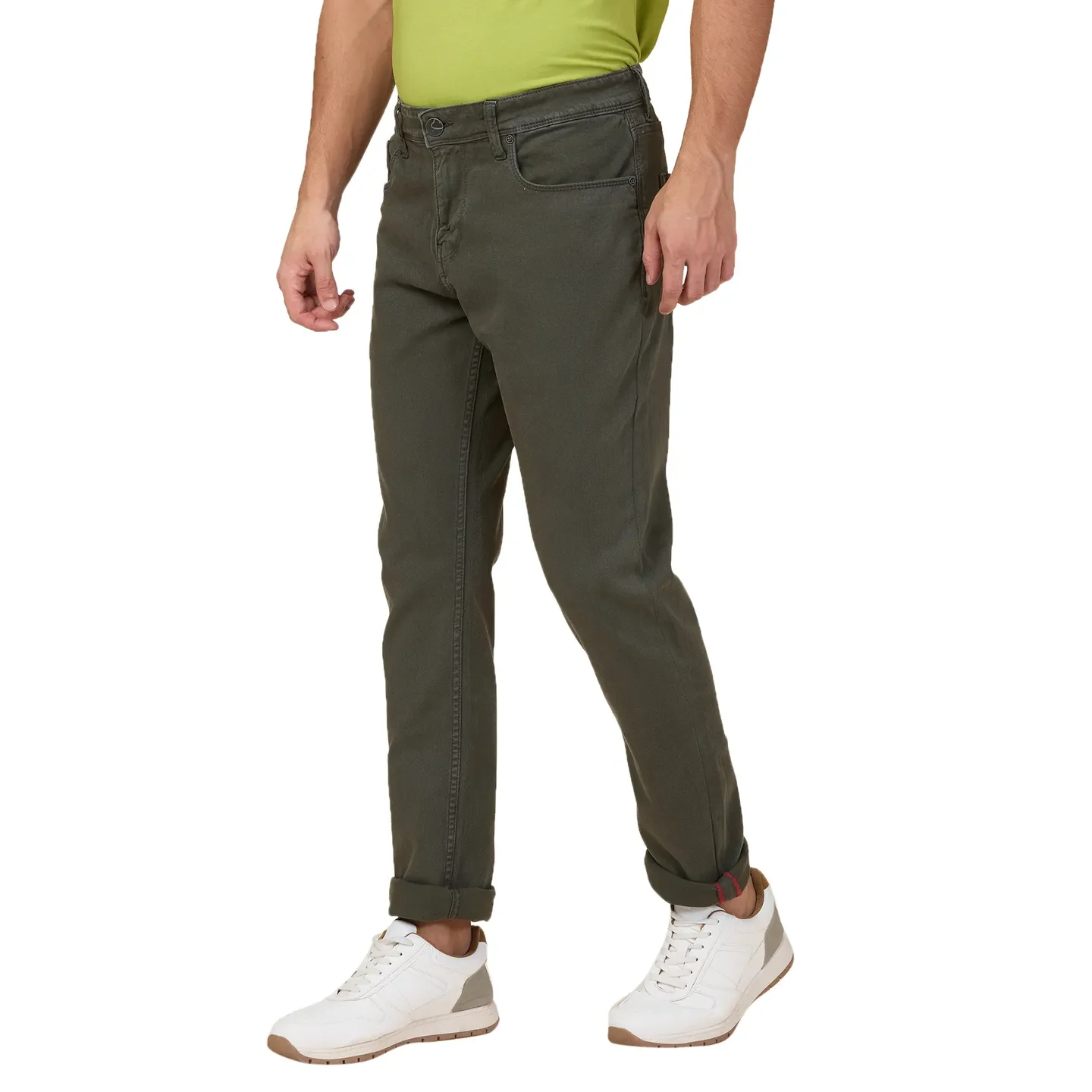 Green Slim Fit Men's Denims by Being Human Clothing - Image 4