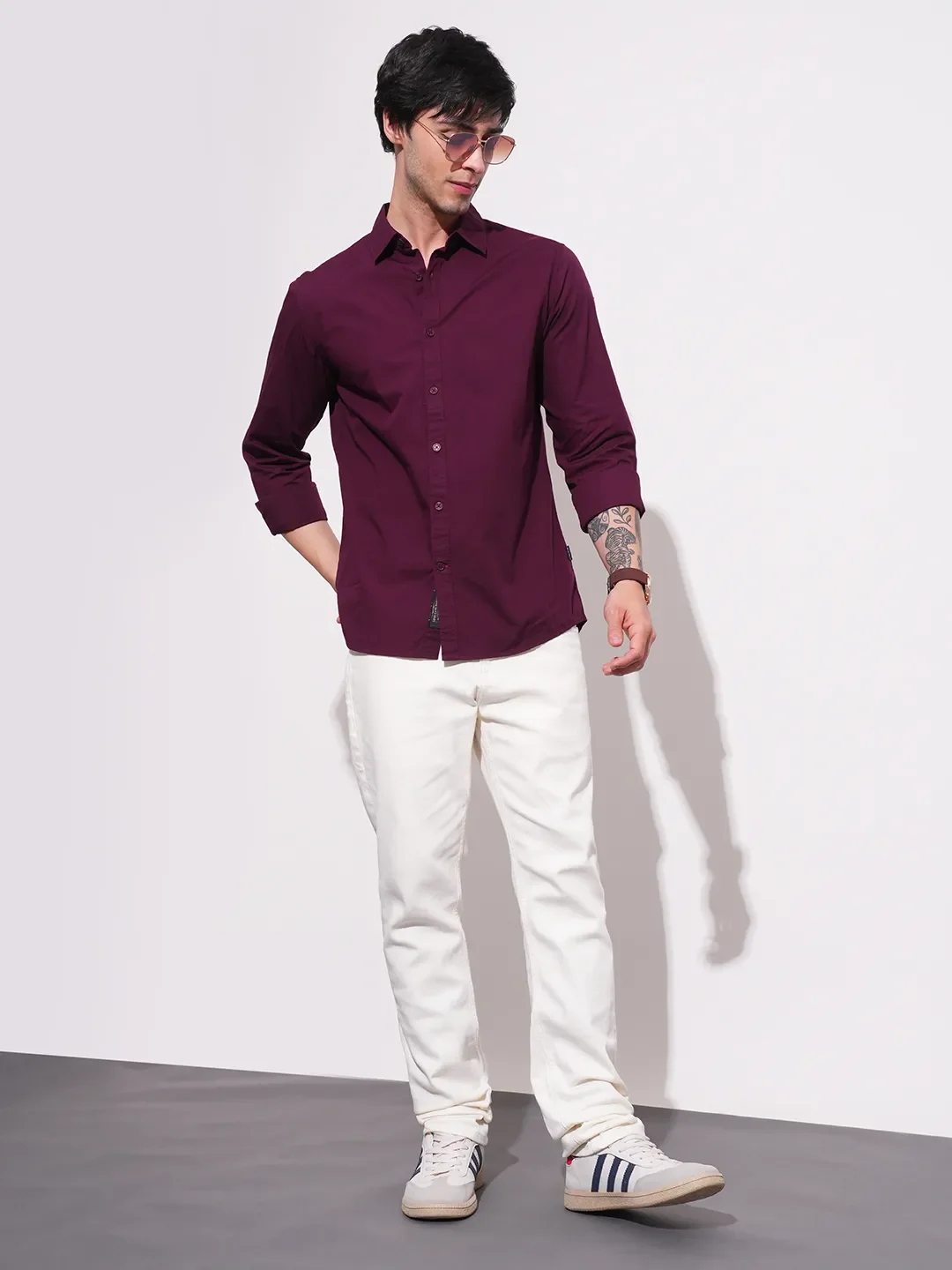 White Straight Fit Men's Denims by Being Human Clothing - Image 4
