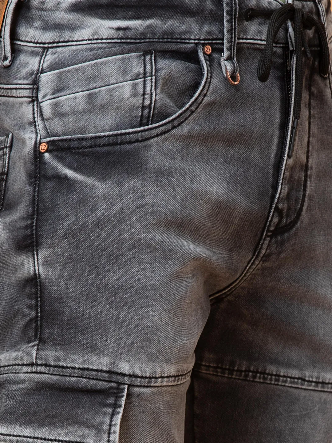 Grey Jogger Fit Denims For Men By Being Human Clothing - Image 4