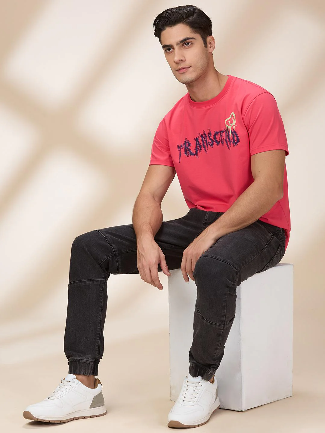 Grey Slim Fit Joggers For Men By Being Human Clothing - Image 6