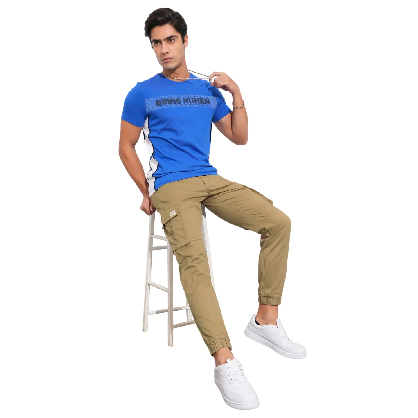 Khaki Jogger fit Men's Joggers by Being Human Clothing - Image 4