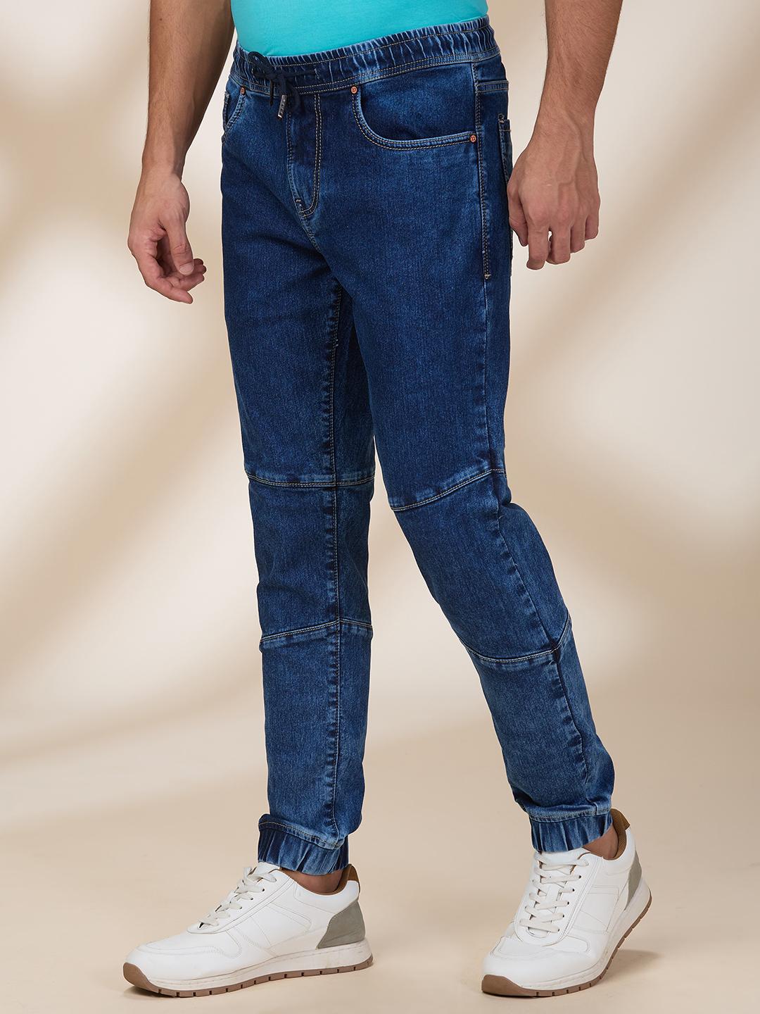 Blue Slim Fit Joggers For Men By Being Human Clothing - Image 2