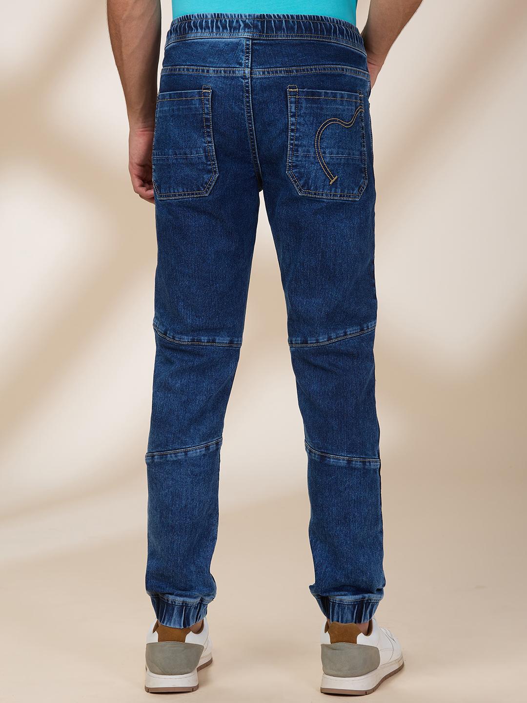 Blue Slim Fit Joggers For Men By Being Human Clothing - Image 3