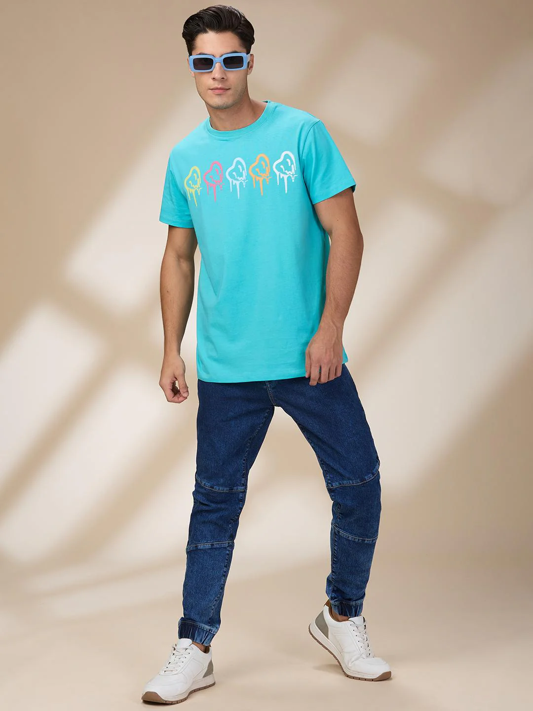Blue Slim Fit Joggers For Men By Being Human Clothing - Image 6
