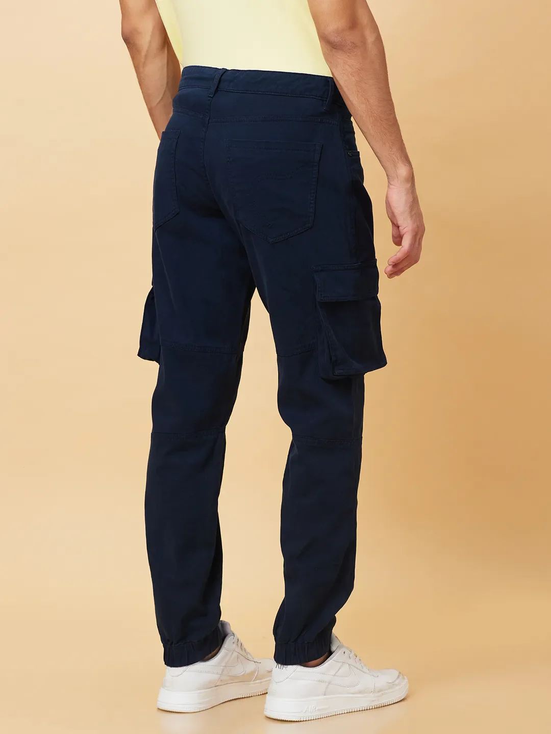 Navy Slim Fit Joggers For Men By Being Human Clothing - Image 3