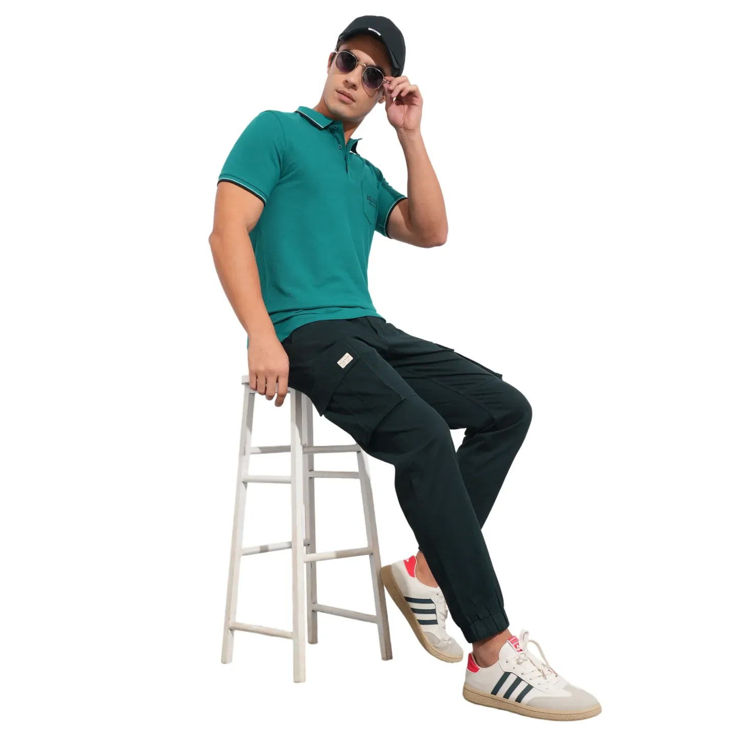 Navy Slim Fit Joggers For Men By Being Human Clothing - Image 4