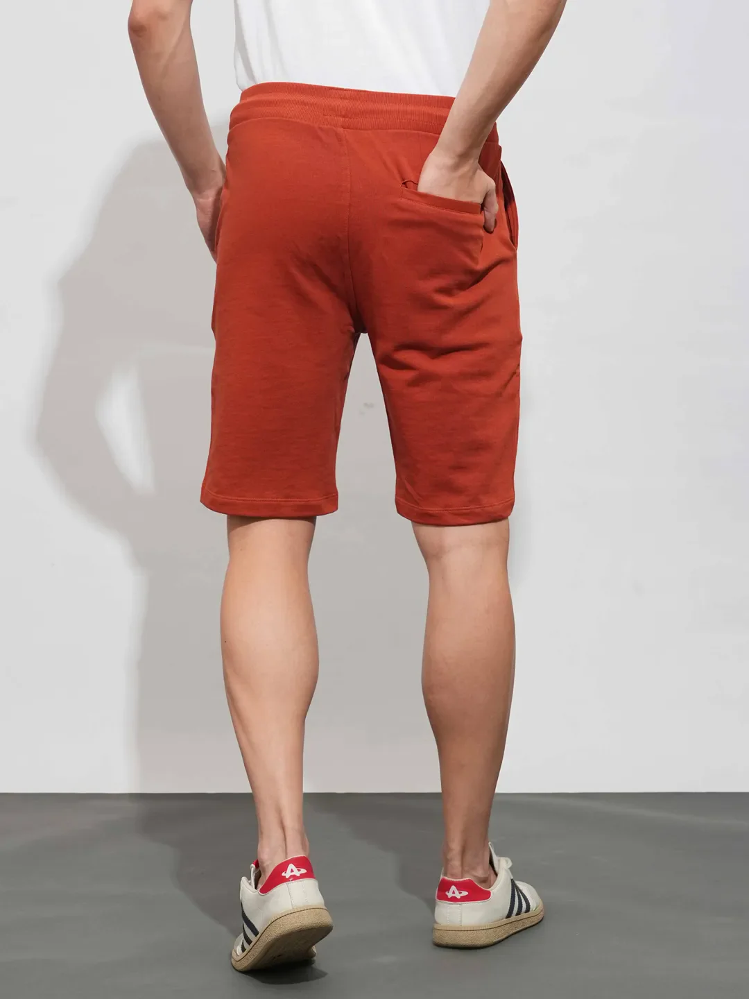 Rust Regular Fit Shorts For Men By Being Human Clothing - Image 3