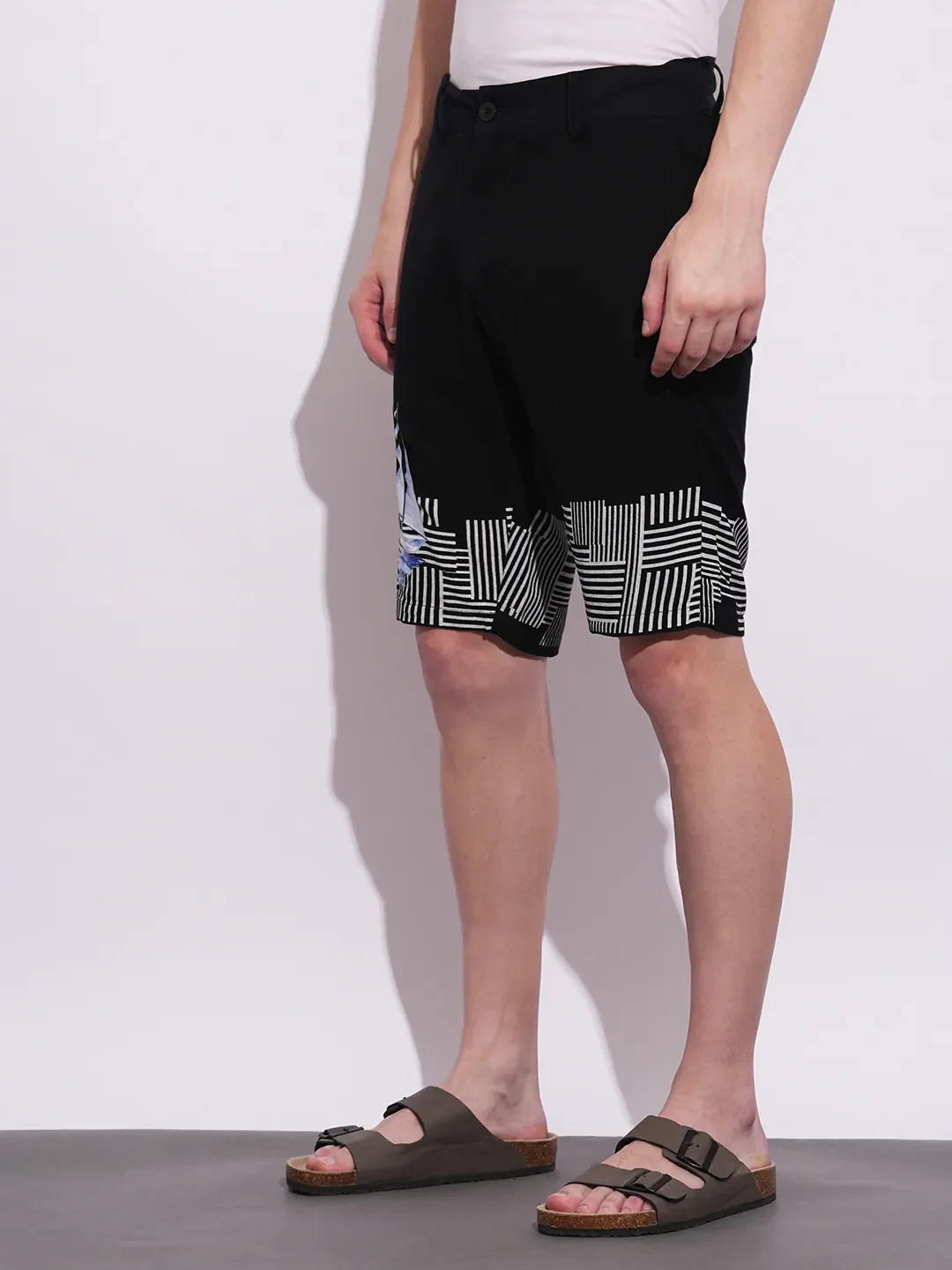 Black Regular Fit Shorts For Men By Being Human Clothing - Image 2