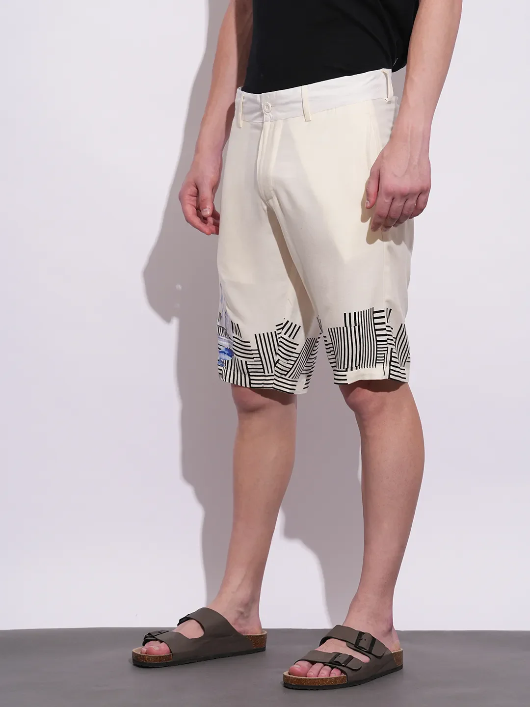 Beige Regular Fit Shorts For Men By Being Human Clothing - Image 2