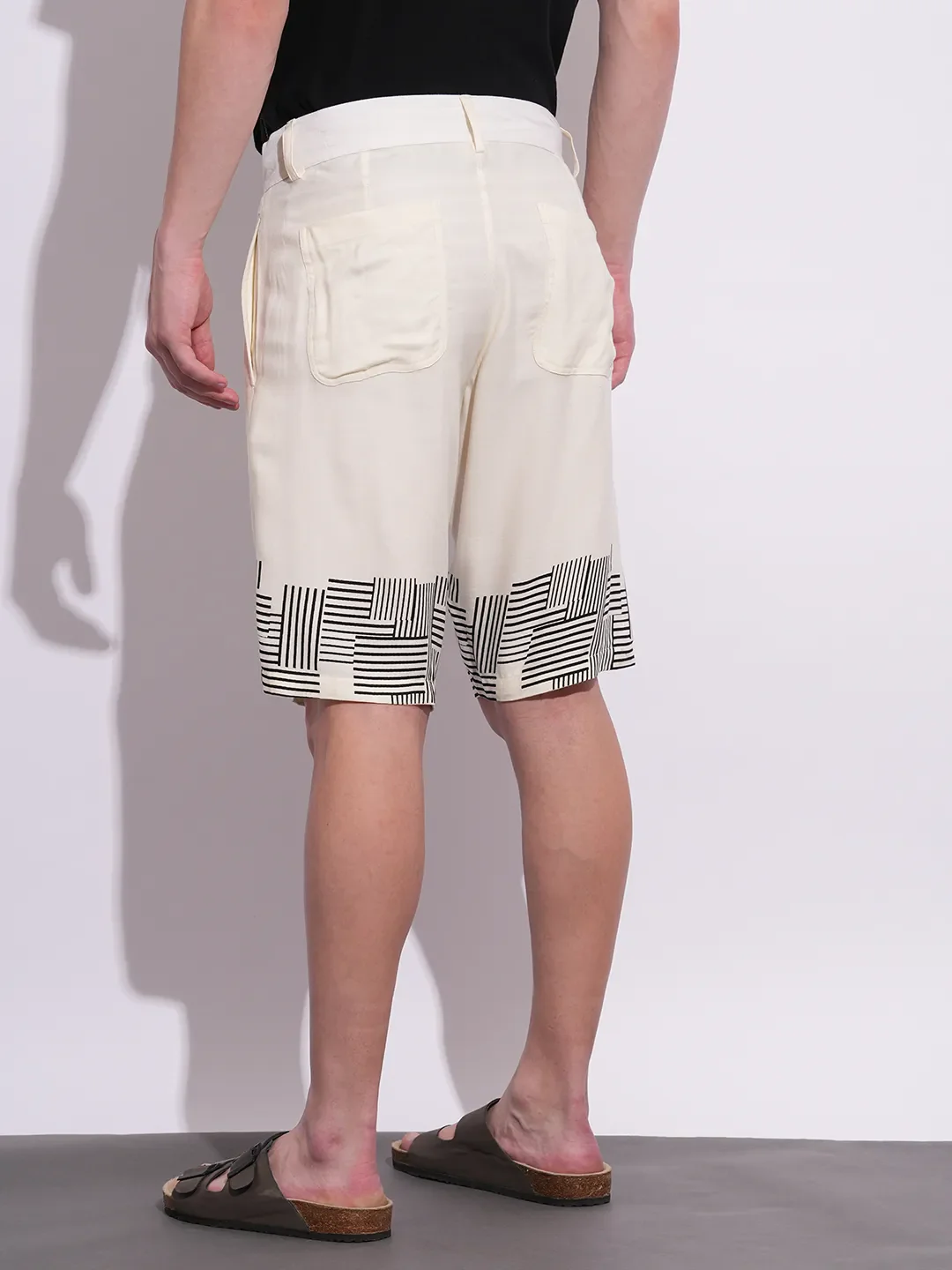 Beige Regular Fit Shorts For Men By Being Human Clothing - Image 3