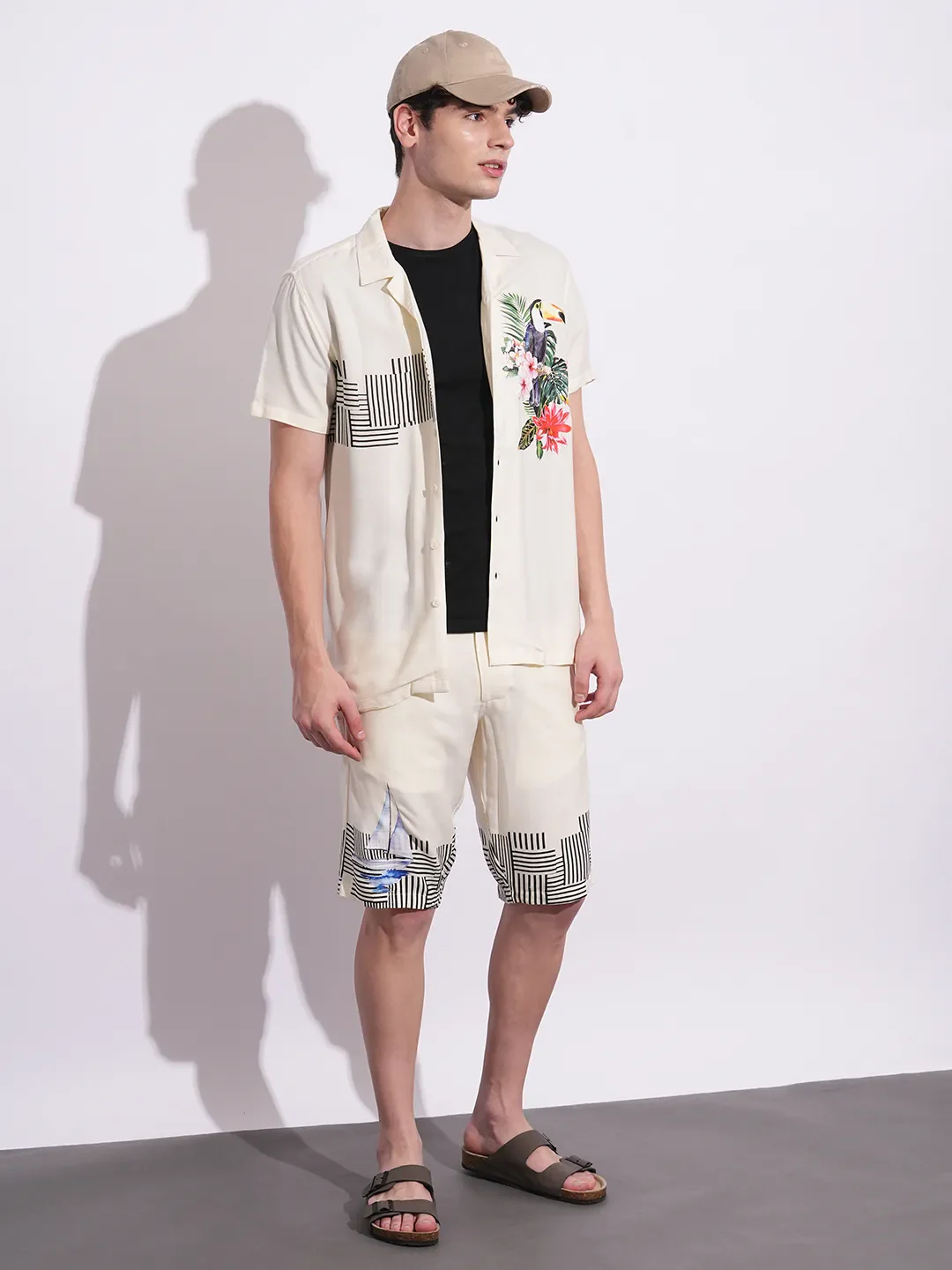 Beige Regular Fit Shorts For Men By Being Human Clothing - Image 4